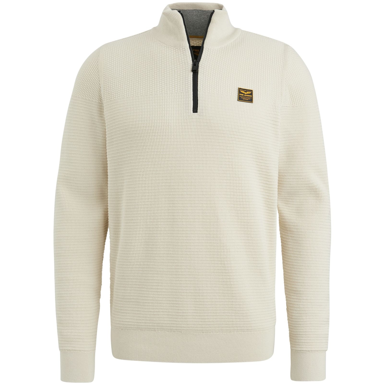 Half zip collar cotton mouline