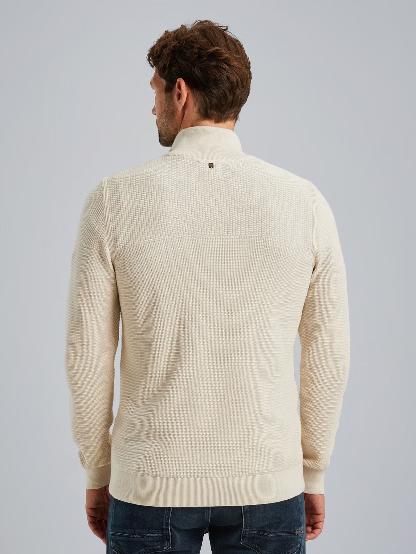 Pme Legend Half zip collar cotton mouline Bone White 2900147549029