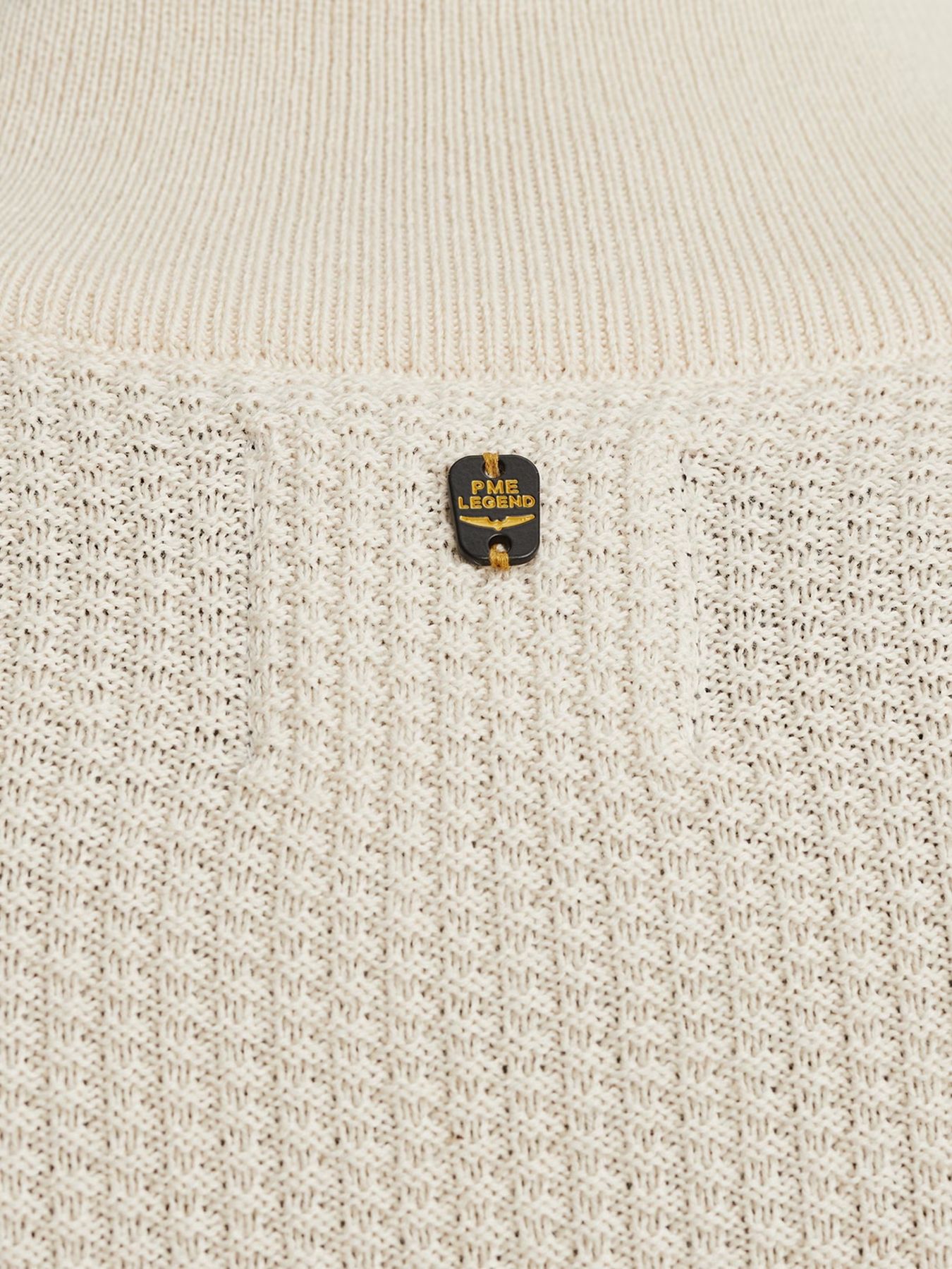 Pme Legend Half zip collar cotton mouline Bone White 2900147549029