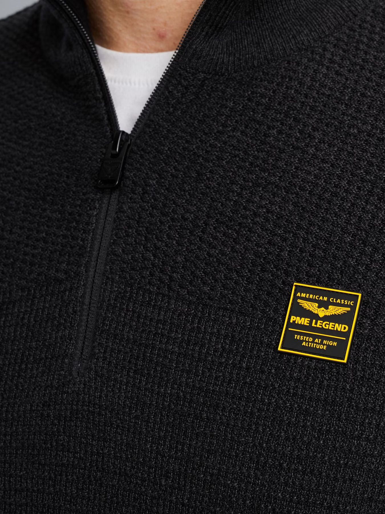 Pme Legend Half zip collar cotton mouline Black 2900147550018