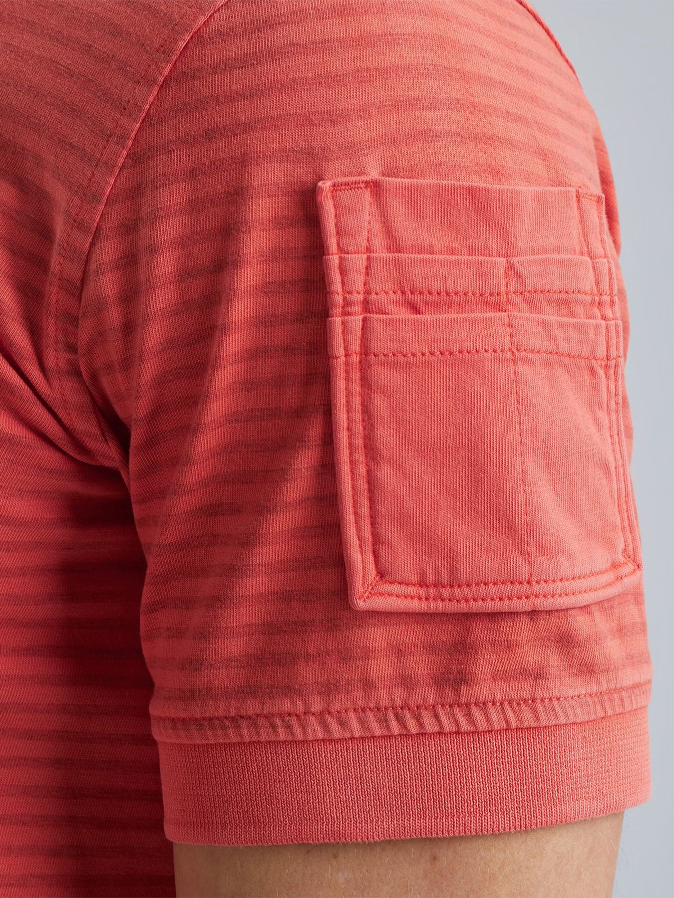 Pme Legend Short sleeve polo Melange striped Hot Coral 2900147567047