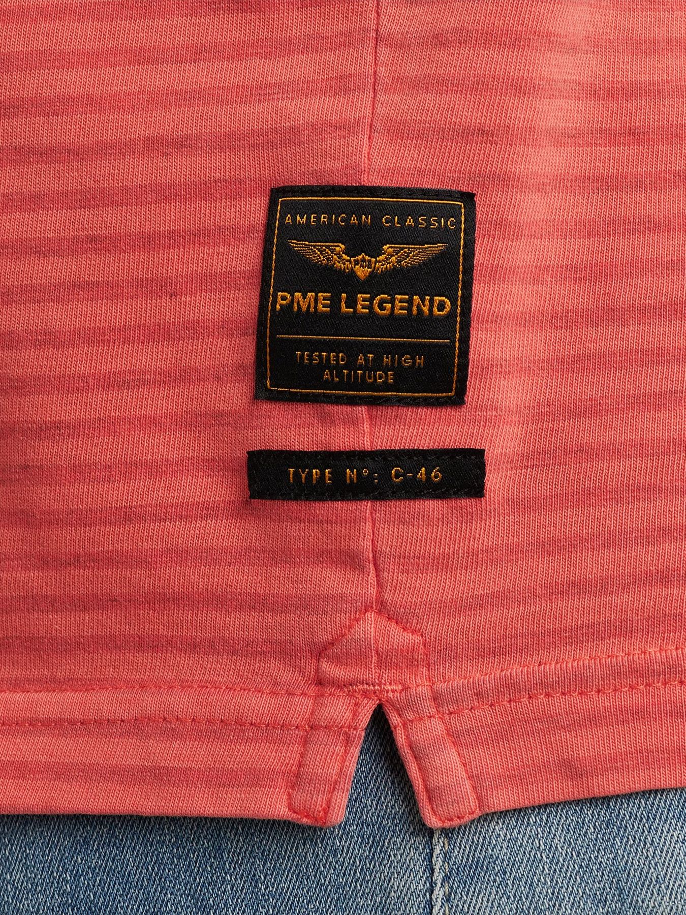 Pme Legend Short sleeve polo Melange striped Hot Coral 2900147567047