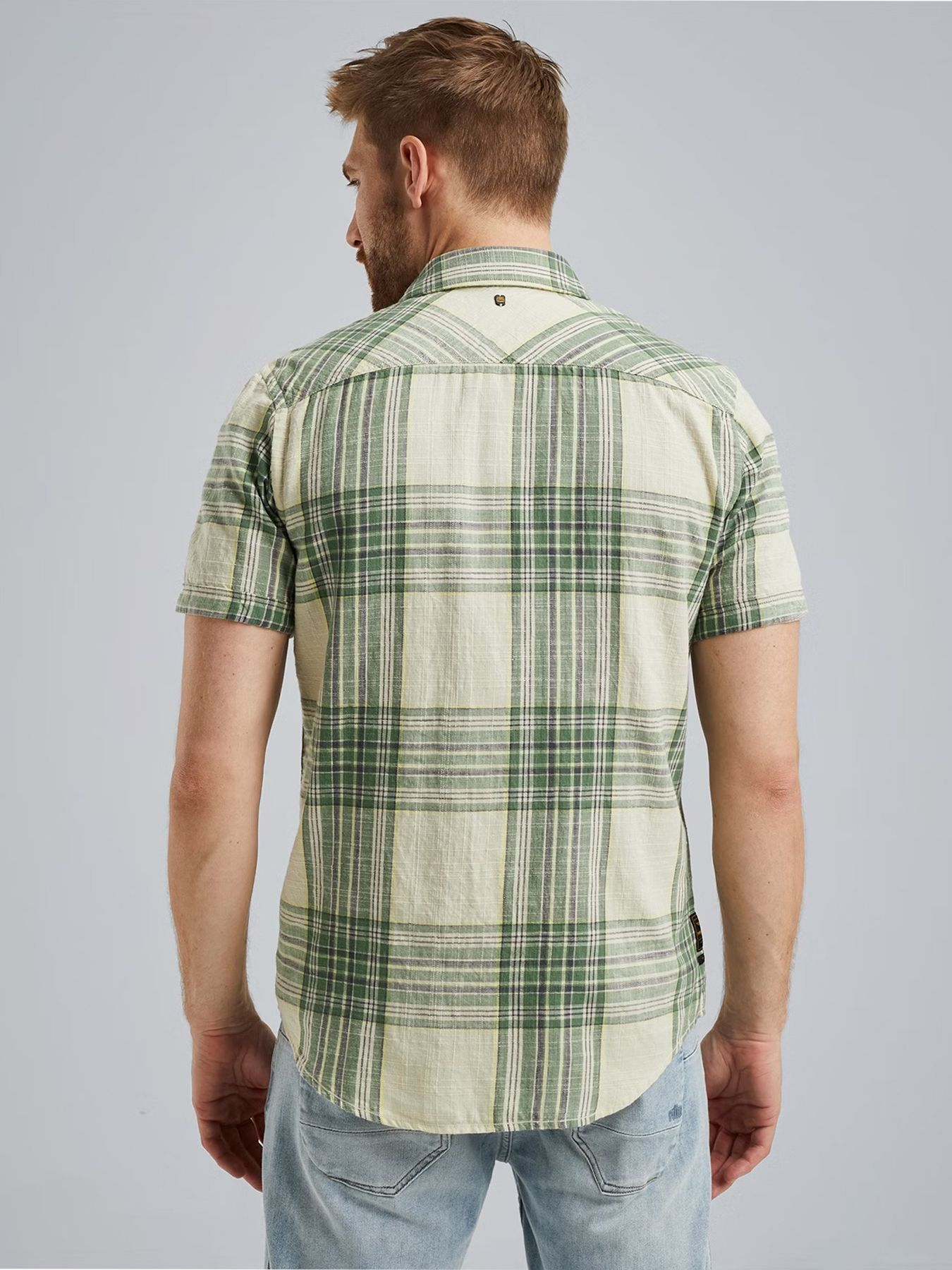 Pme Legend Short Sleeve Shirt Ctn Slub Check Comfrey 2900147579040