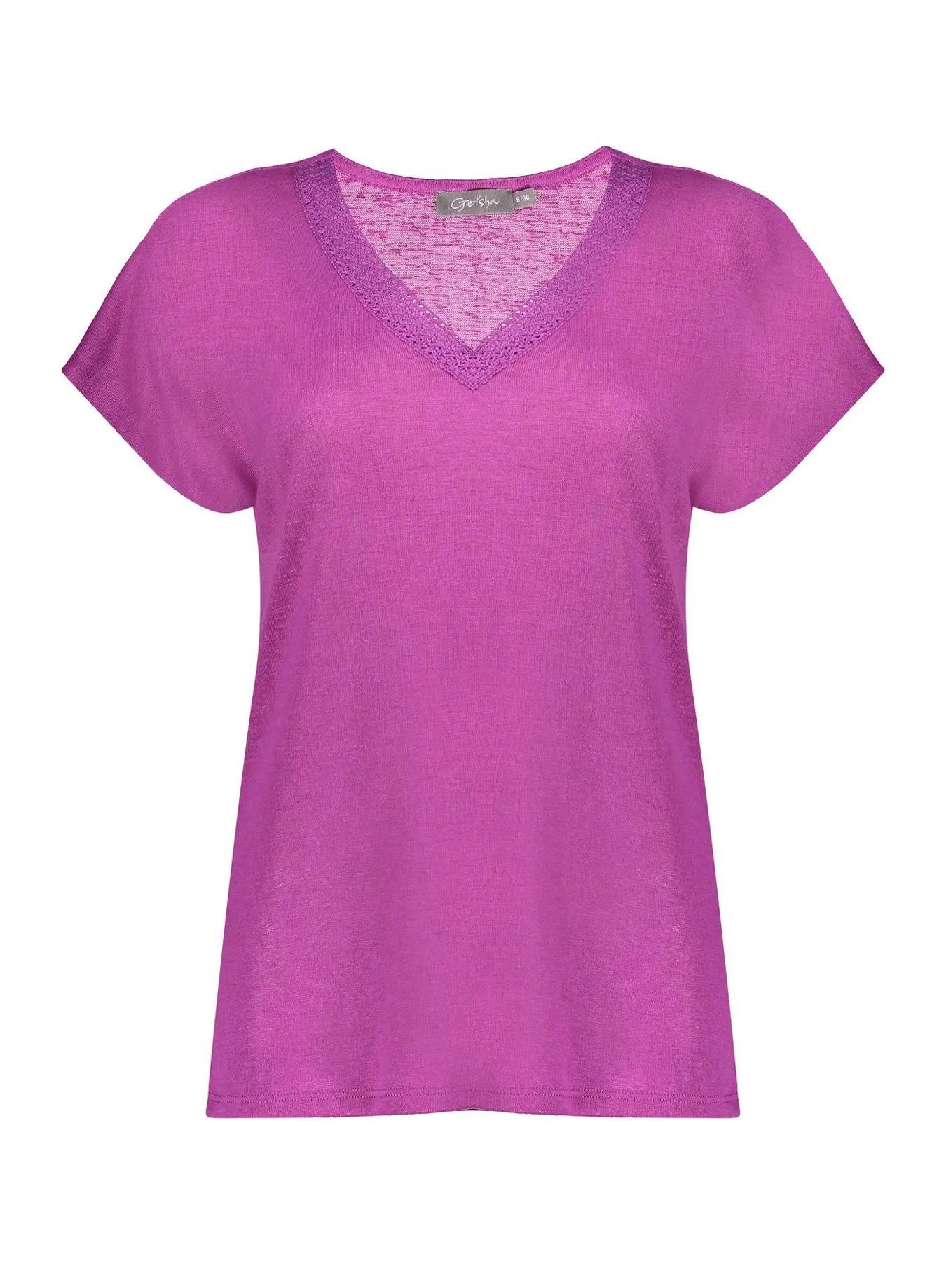 geisha T-shirt fake linen with tape 380 purple 2900147615076