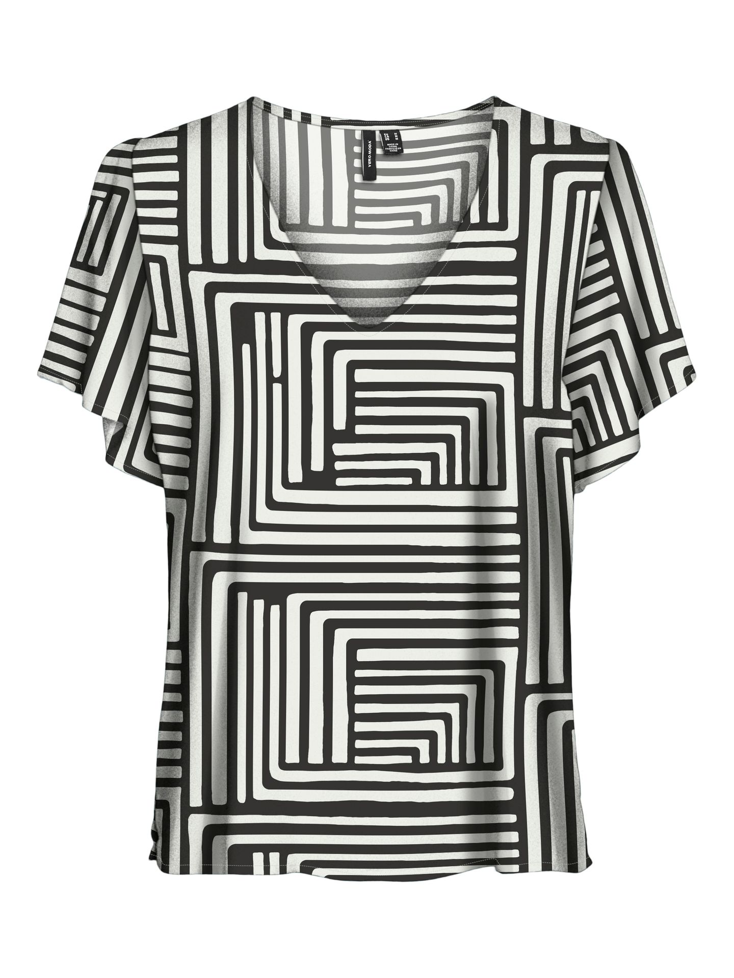 Vero Moda VMEASY JOY V-NECK SS BLOUSE WVN GA Black/Pernille 00108583-EKA26011400002888