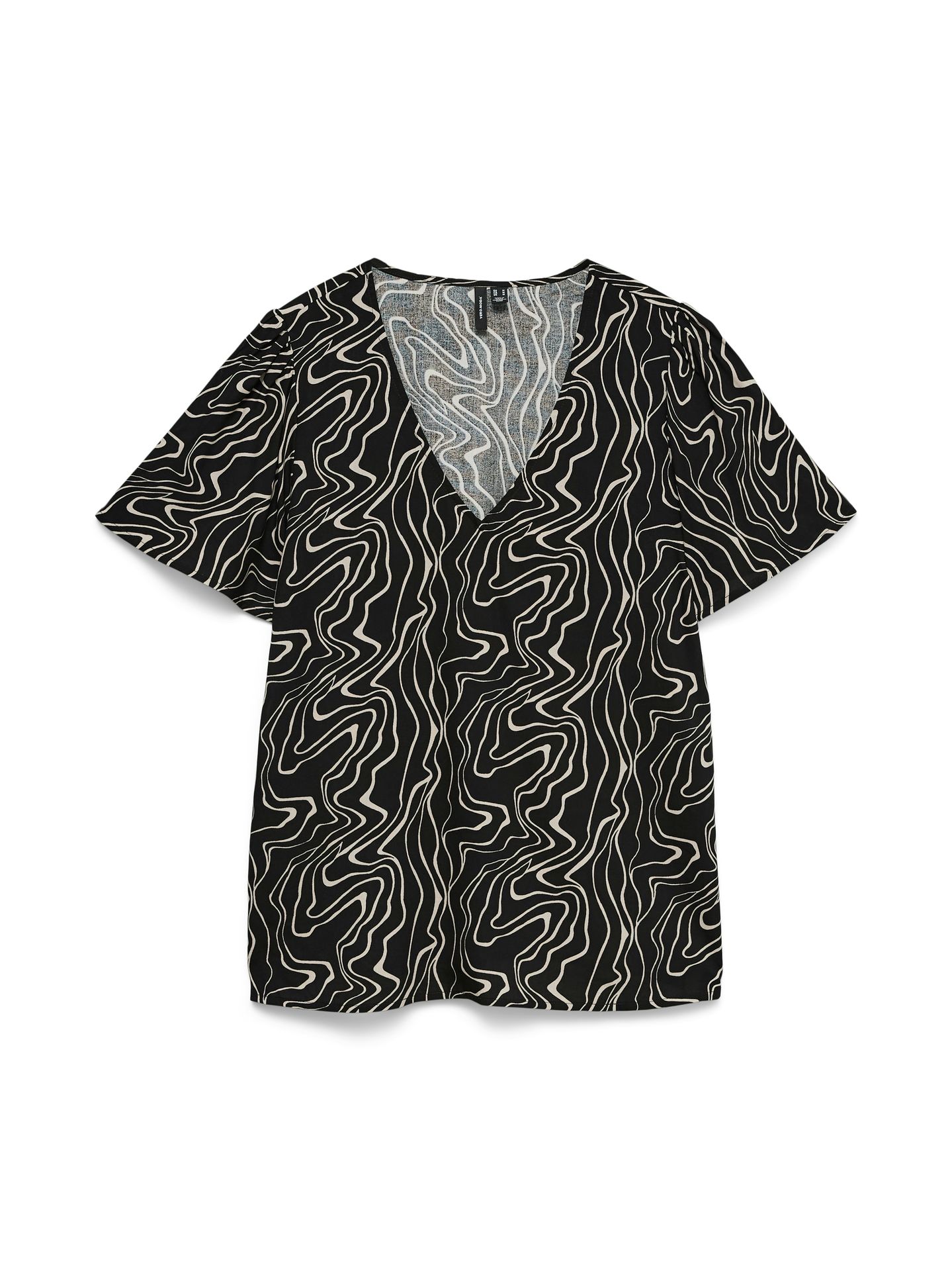 Vero Moda VMEASY JOY V-NECK SS BLOUSE WVN GA Black/Dana 00108583-EKA26011400003418