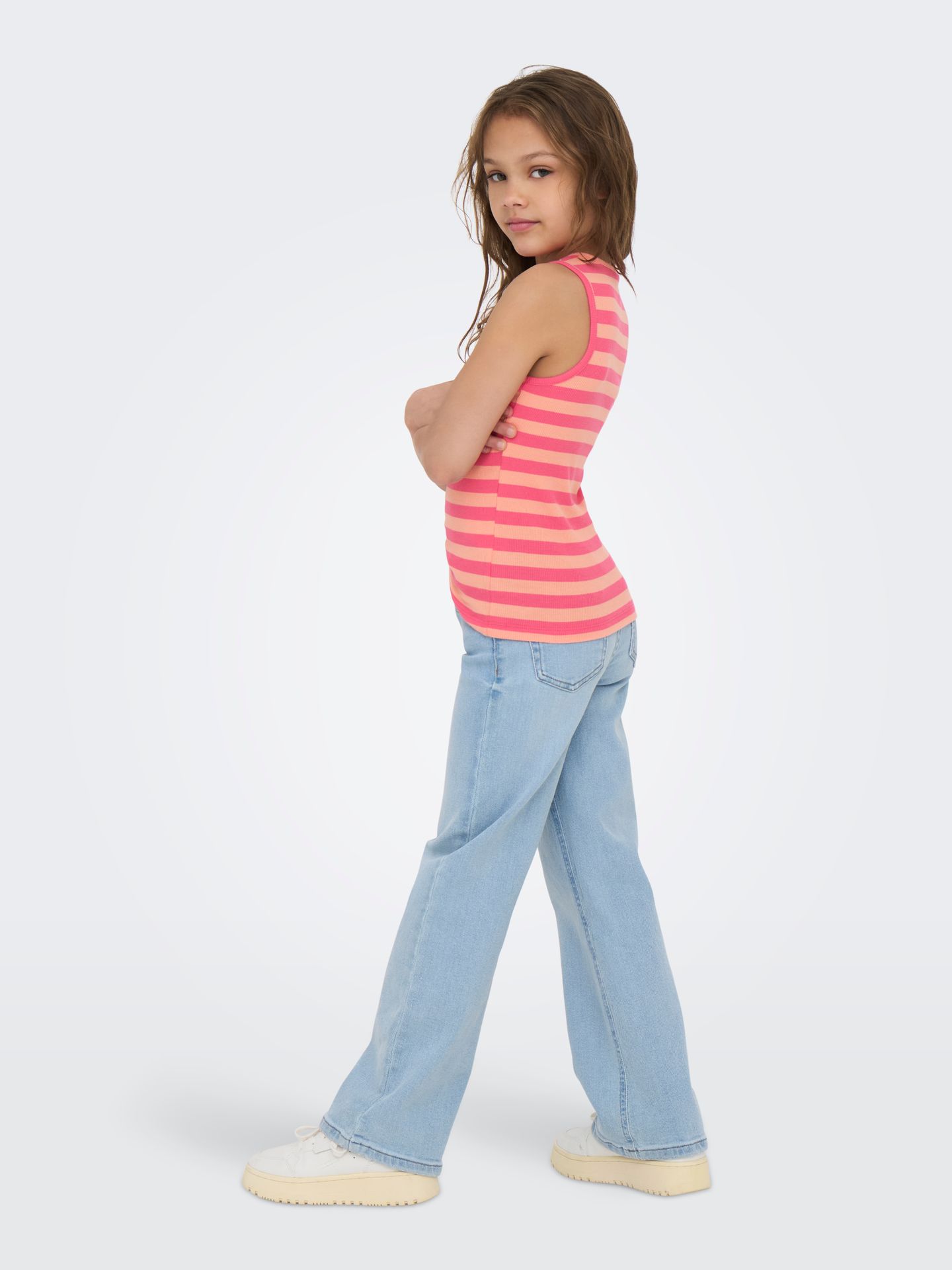 Only KOGKENYA RIB STRIPE TANK TOP JRS Camellia Rose/Salmon 2900155233026