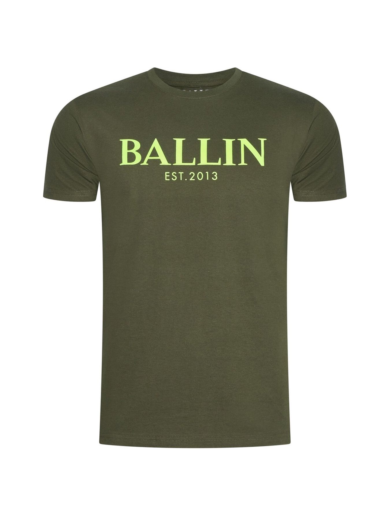 Ballin Basic Tee Army/Fluor geel 00108607-ARMYFLU