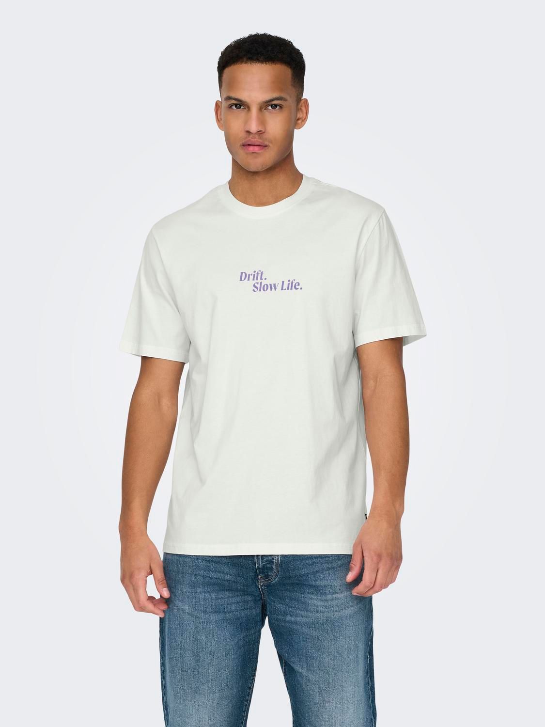 Only & Sons ONSKYE REG PHOTO SS TEE Cloud Dancer/DRIFT 2900147743021