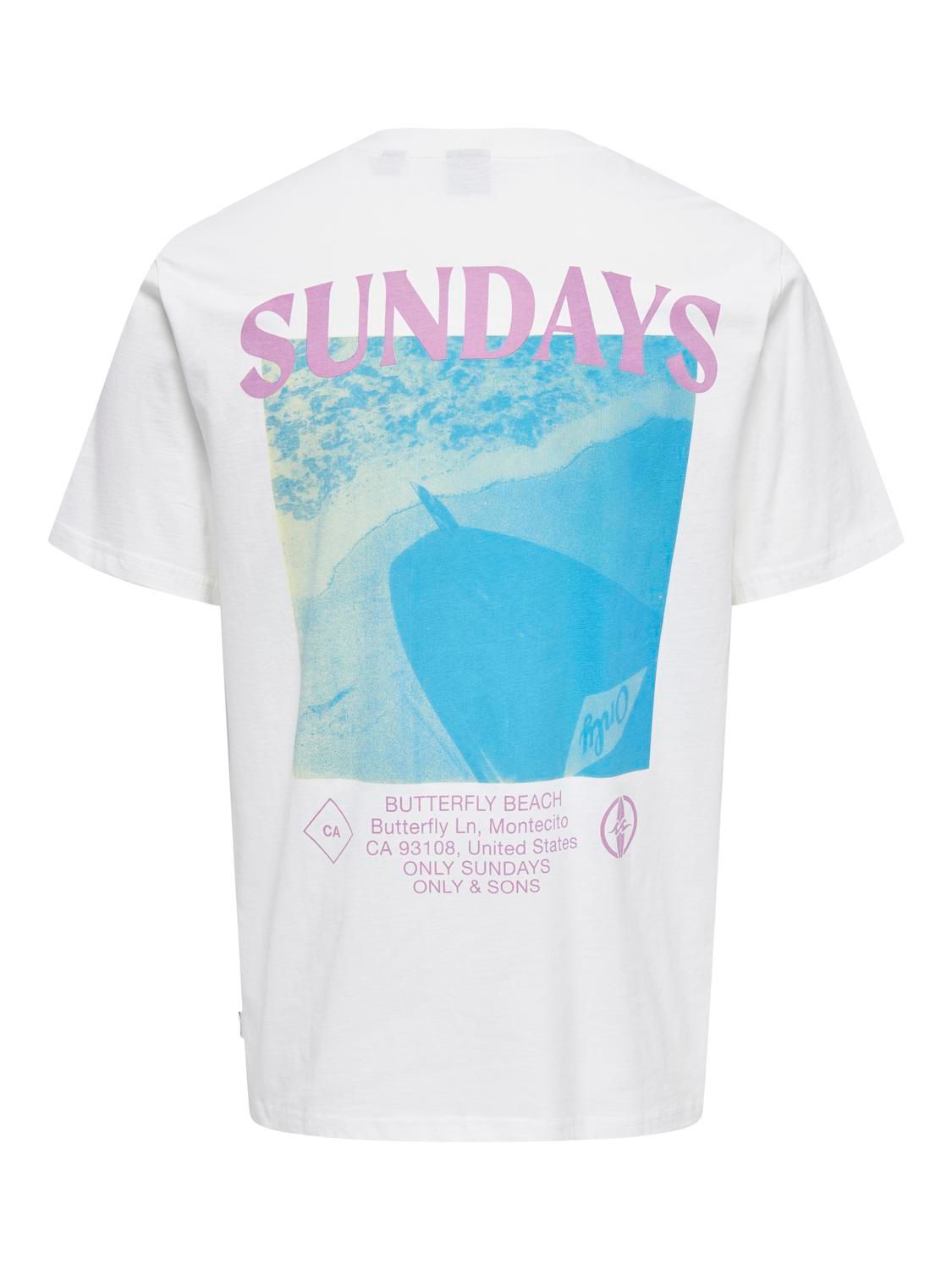 Only & Sons ONSKYE REG PHOTO SS TEE Cloud Dancer/SUNDAYS 2900147741027 Only & Sons ONSKYE REG PHOTO SS TEE Cloud Dancer/SUNDAYS 2900147741027