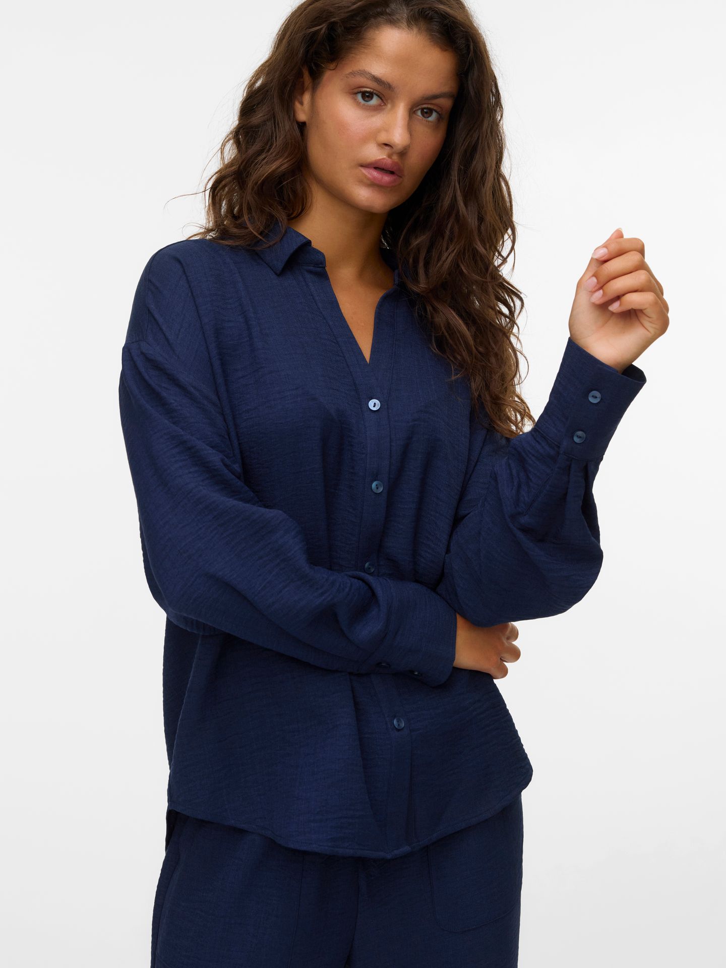 Vero Moda VMMELANEY QUEENY LS SHIRT WVN NOOS Navy Blazer 00108662-EKA26011400000060