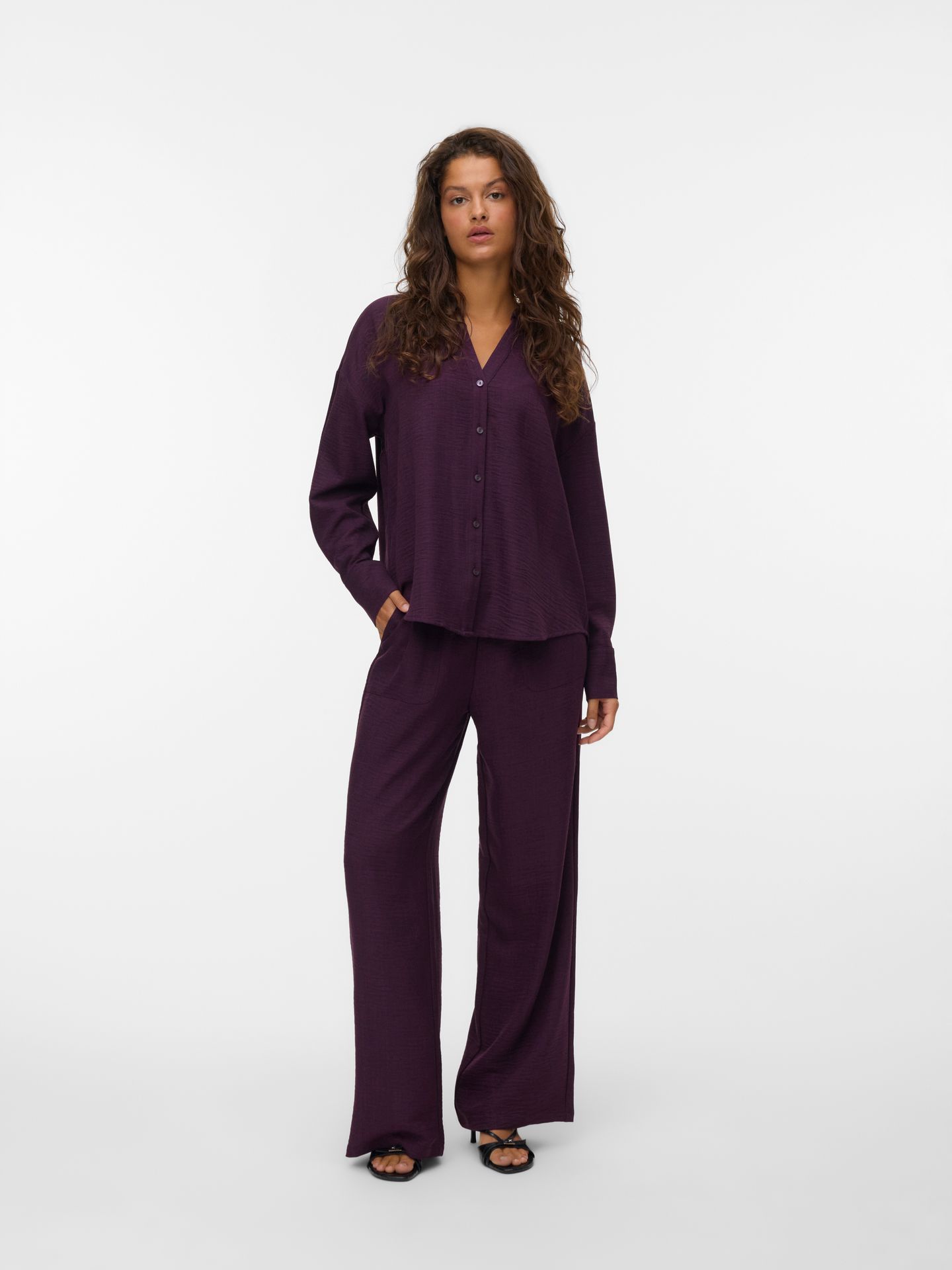 Vero Moda VMMELANEY QUEENY LS SHIRT WVN NOOS Winetasting 2900158830055