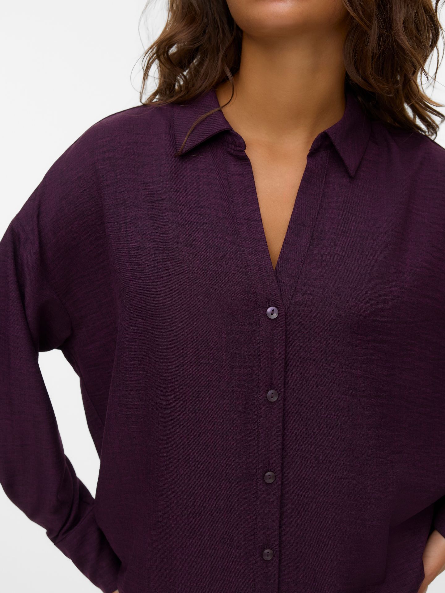 Vero Moda VMMELANEY QUEENY LS SHIRT WVN NOOS Winetasting 2900158830055