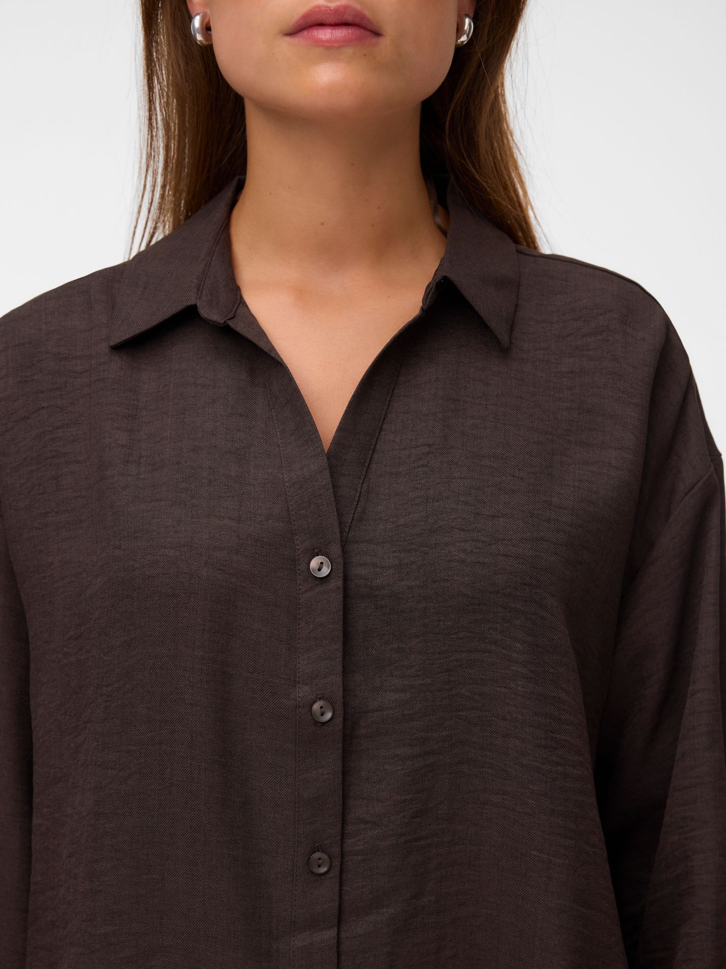 Vero Moda VMMELANEY QUEENY LS SHIRT WVN NOOS Chocolate Torte 2900168156022