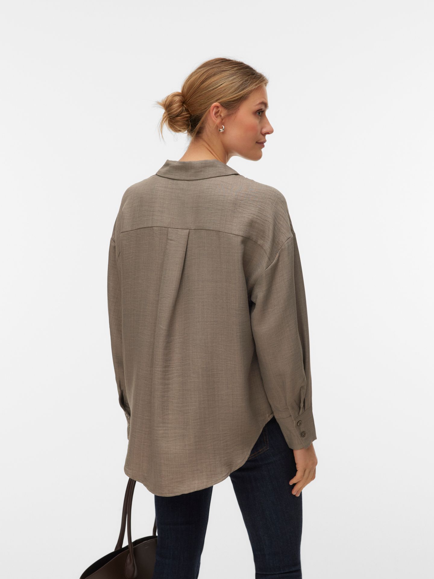 Vero Moda VMMELANEY QUEENY LS SHIRT WVN NOOS Brindle 2900162200059