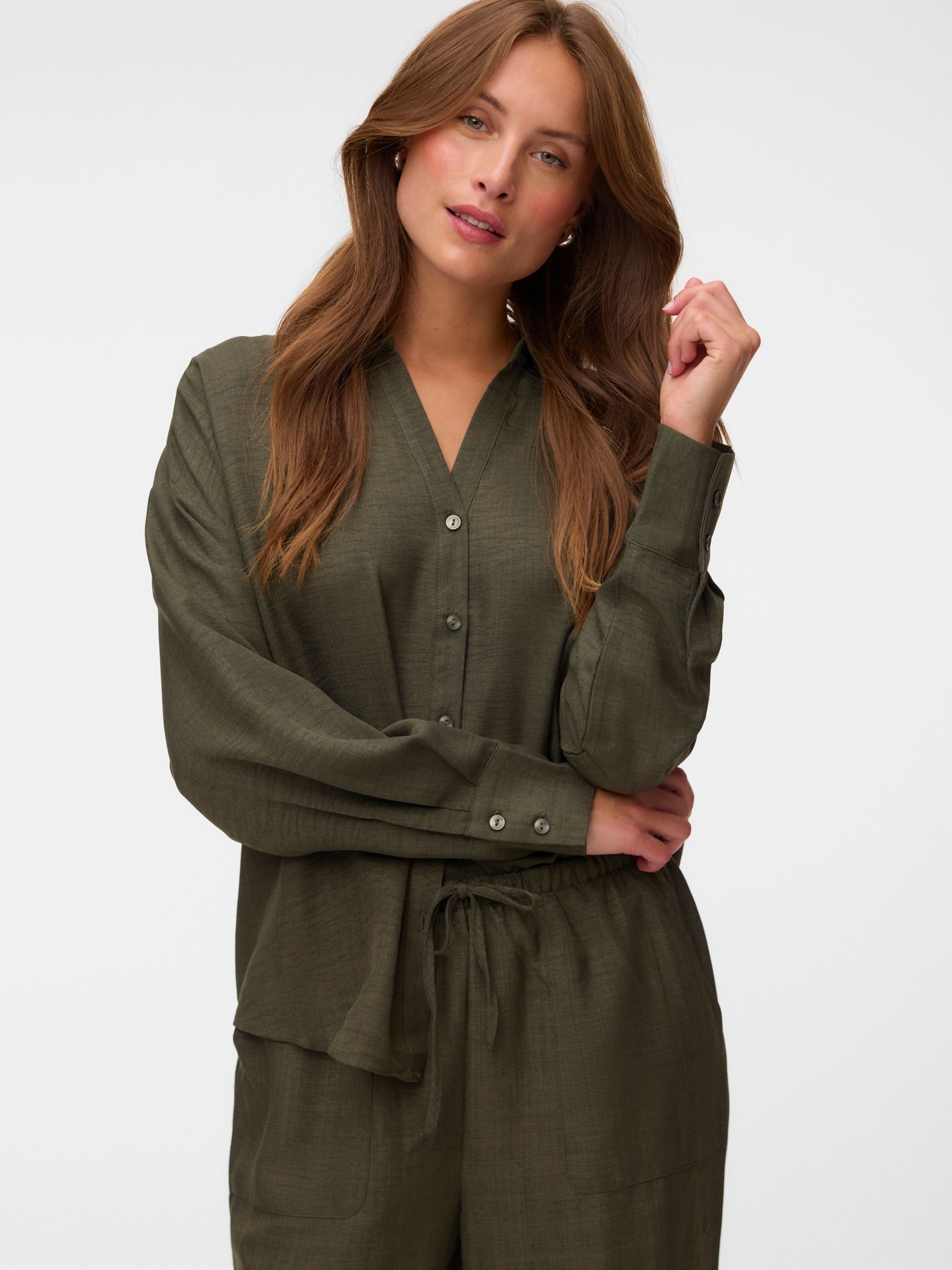 Vero Moda VMMELANEY QUEENY LS SHIRT WVN NOOS Forest Night 2900168157067