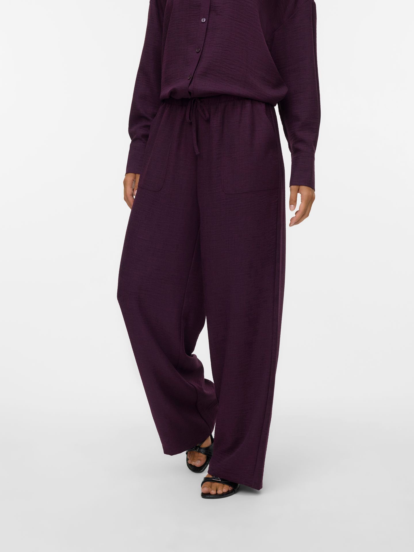 Vero Moda VMMELANEY HW LOOSE PANT WVN GA NOOS Winetasting 00108664-EKA26011400003045