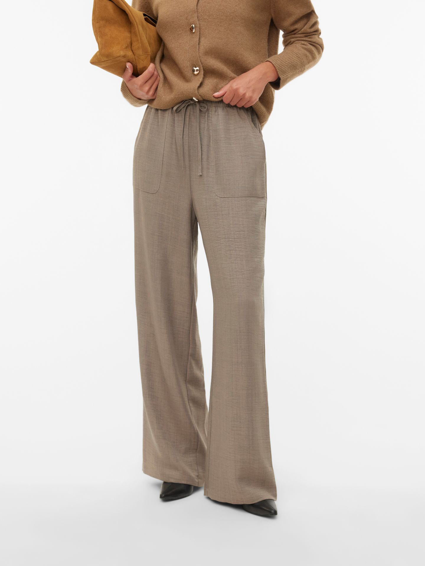 Vero Moda VMMELANEY HW LOOSE PANT WVN GA NOOS Brindle 00108664-EKA26011400003191