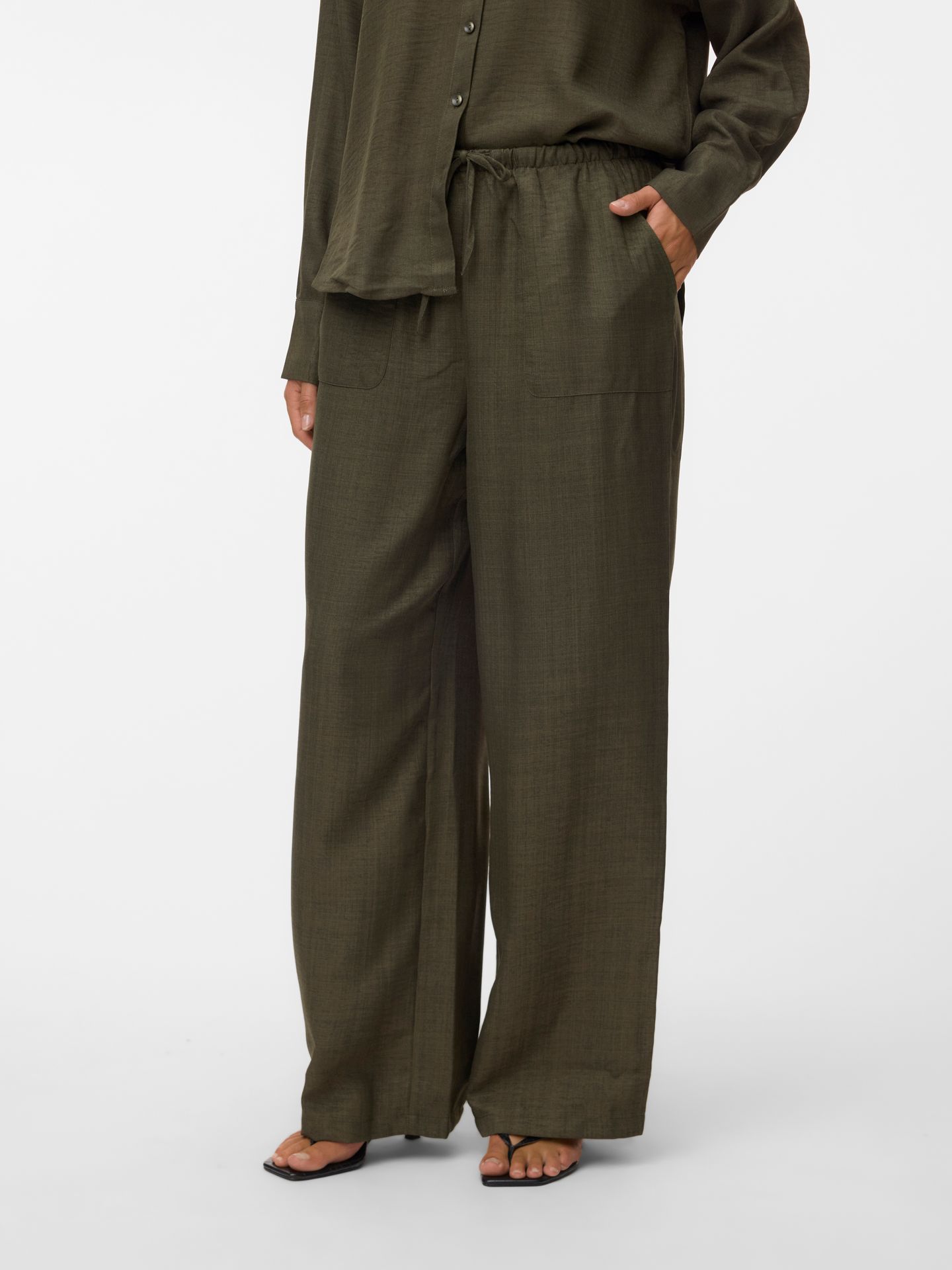 Vero Moda VMMELANEY HW LOOSE PANT WVN GA NOOS Forest Night 2900167989027