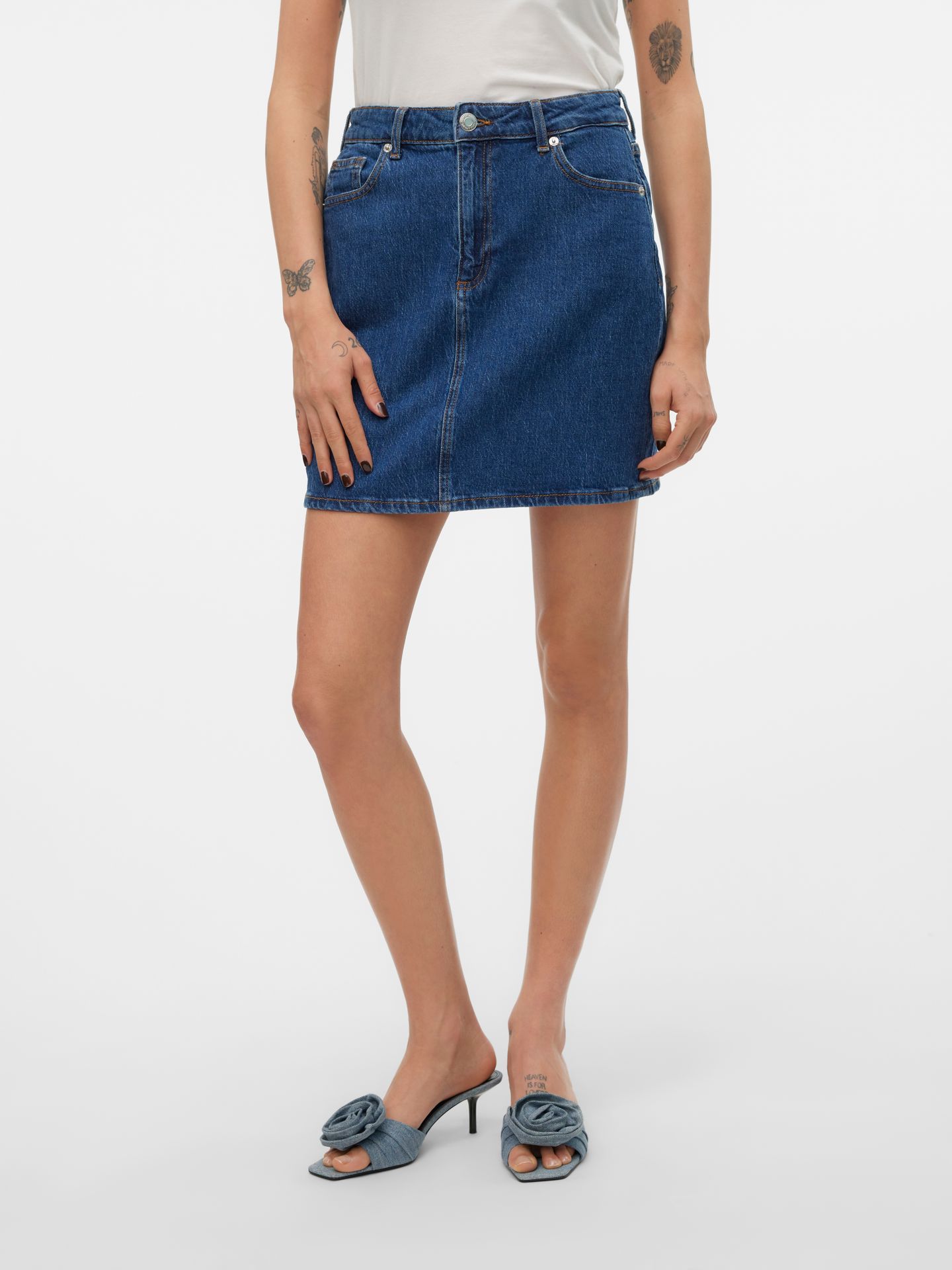 Vero Moda VMTESSA HR SHORT DNM SKIRT MIX GA N Medium Blue Denim 2900147841062