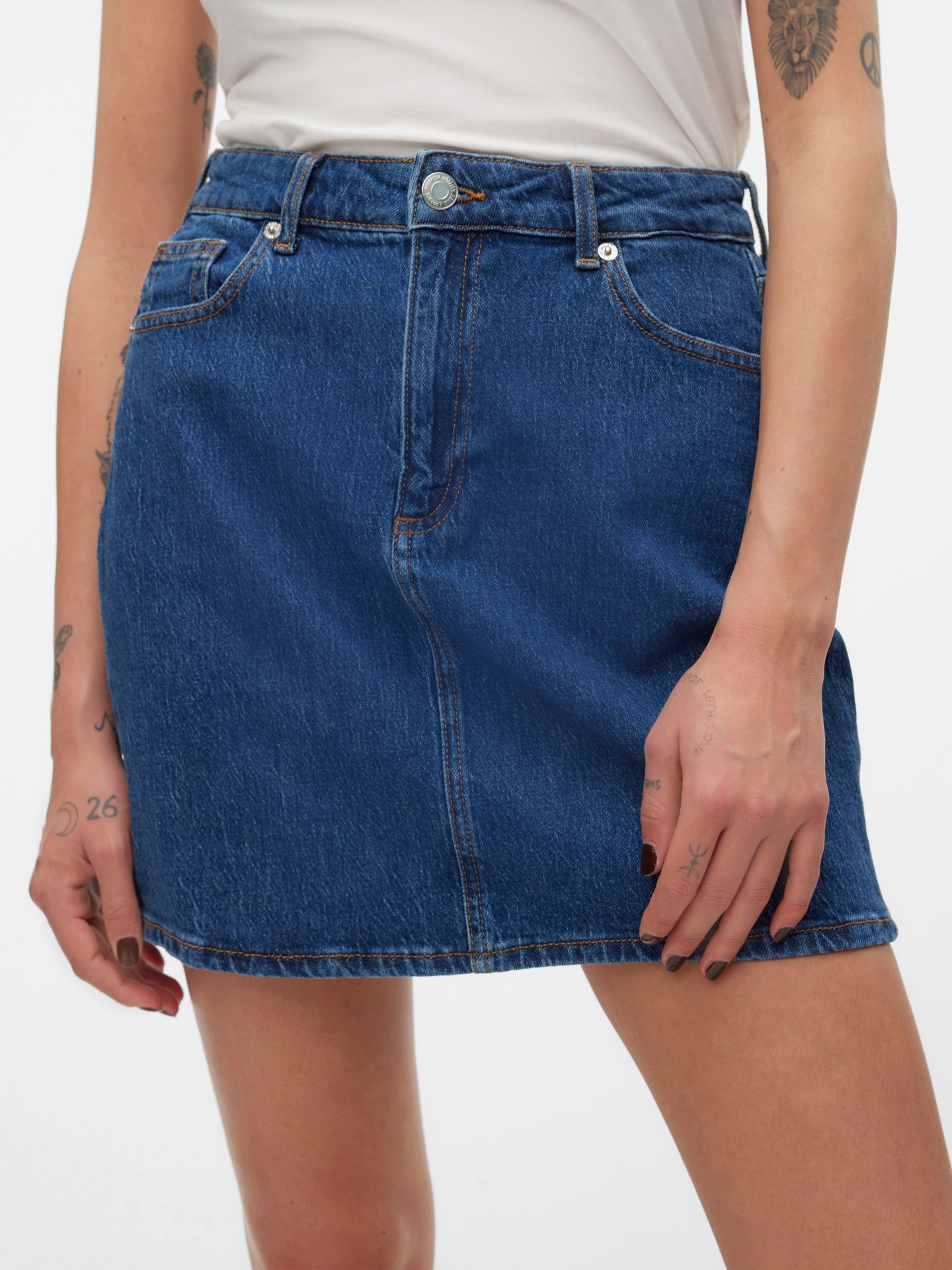 Vero Moda VMTESSA HR SHORT DNM SKIRT MIX GA N Medium Blue Denim 2900147841062