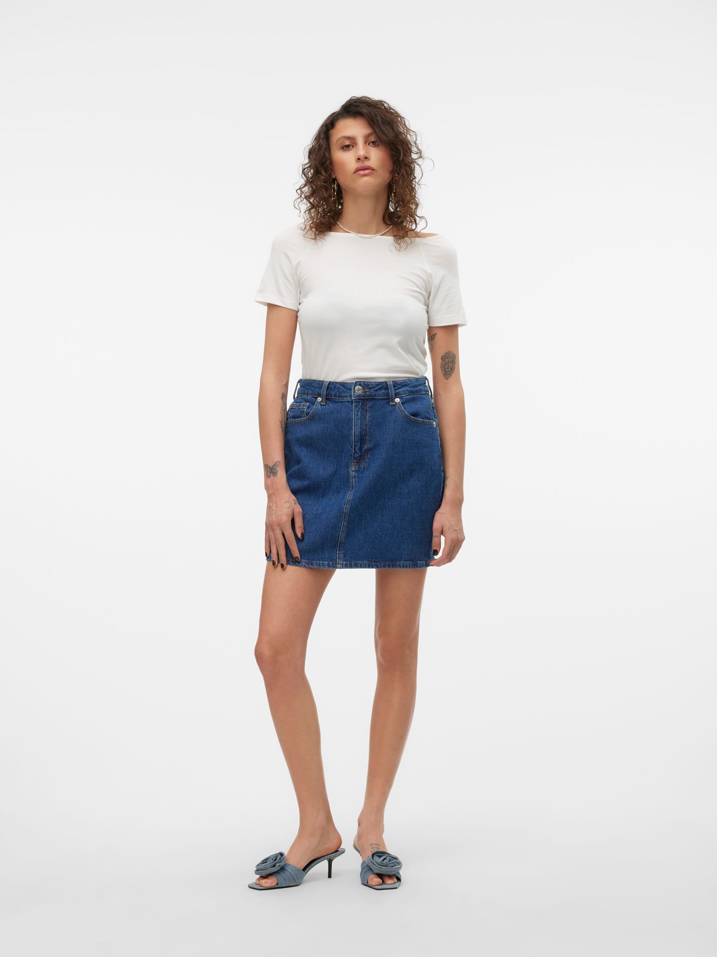Vero Moda VMTESSA HR SHORT DNM SKIRT MIX GA N Medium Blue Denim 2900147841062