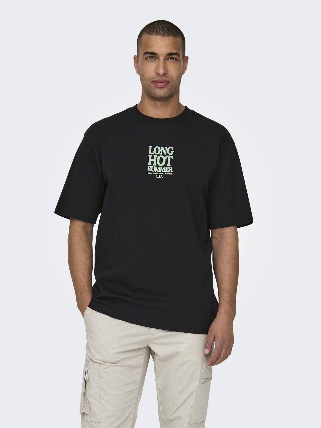 Only & Sons ONSKENNY RLX TEXT SS TEE Black 00108710-EKA26011400000174