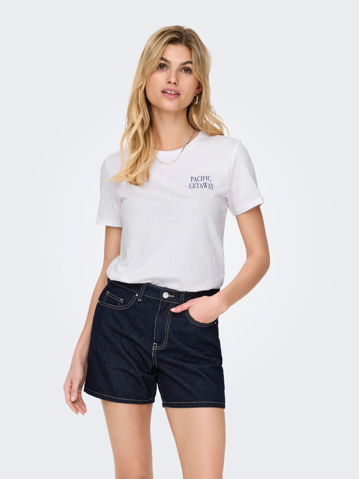 Only ONLLUCIA REG S/S TOP JRS Bright White/Oasis 00108713-EKA26011400002917