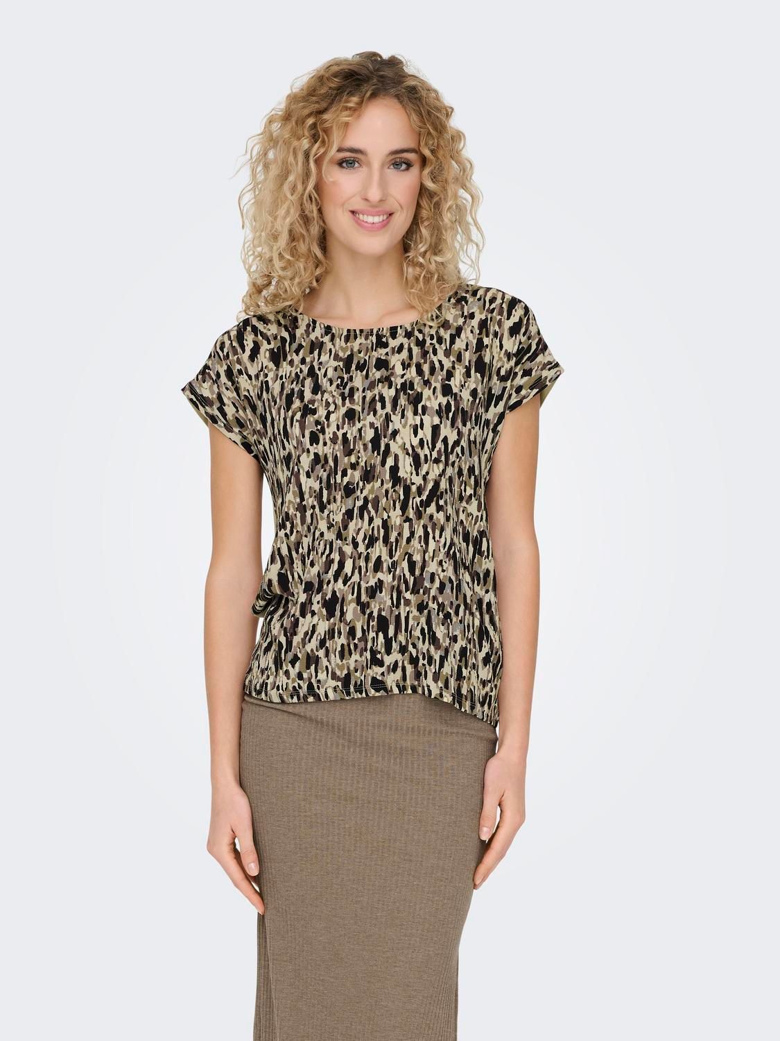 Only ONLVIGGA S/S AOP TOP BOX JRS Trench Coat/Hills graphic 2900147903029