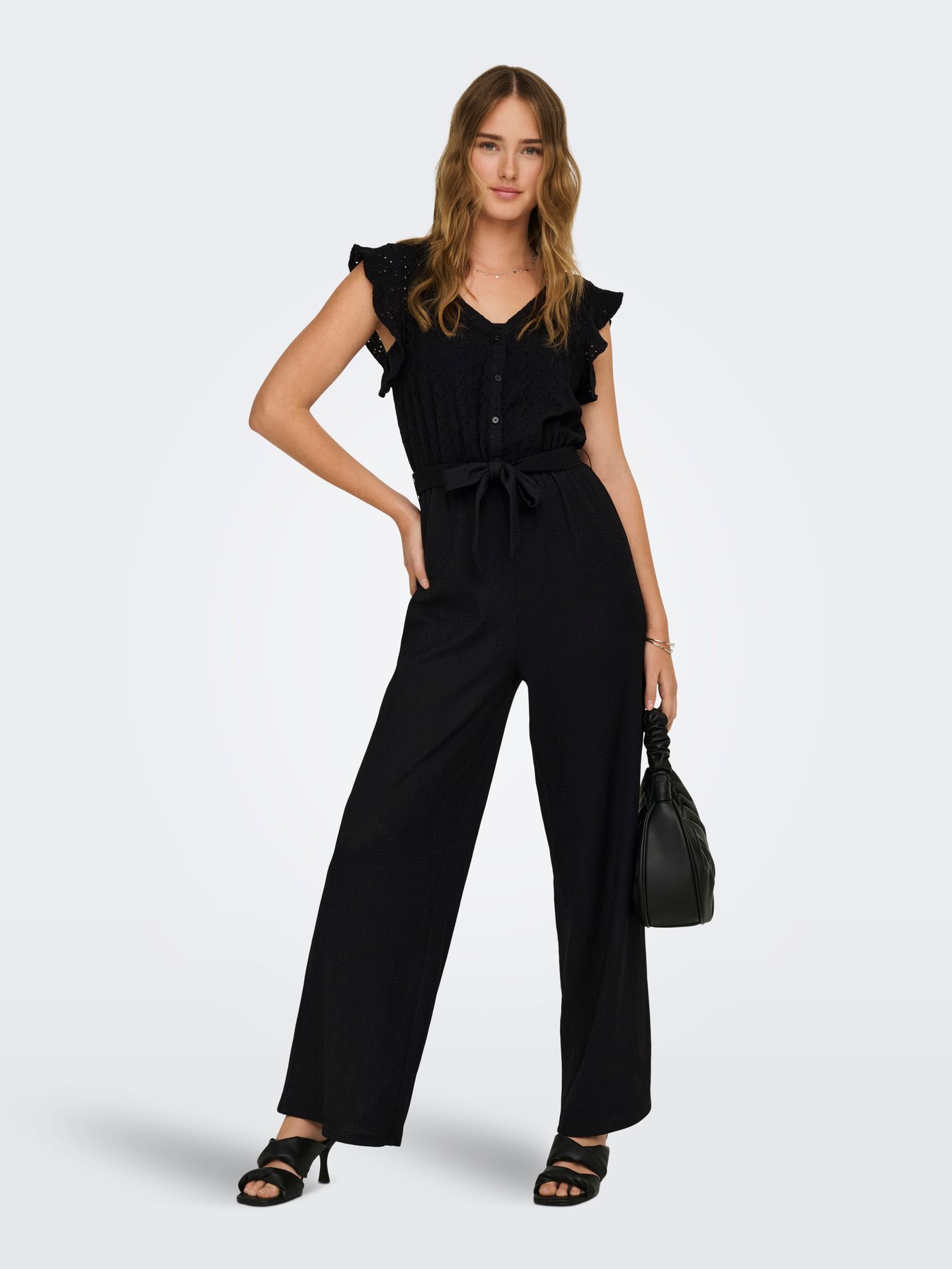 Only ONLELISA S/L V-NECK JUMPSUIT JRS Black/LEO AOP 00108771-EKA26011400000044