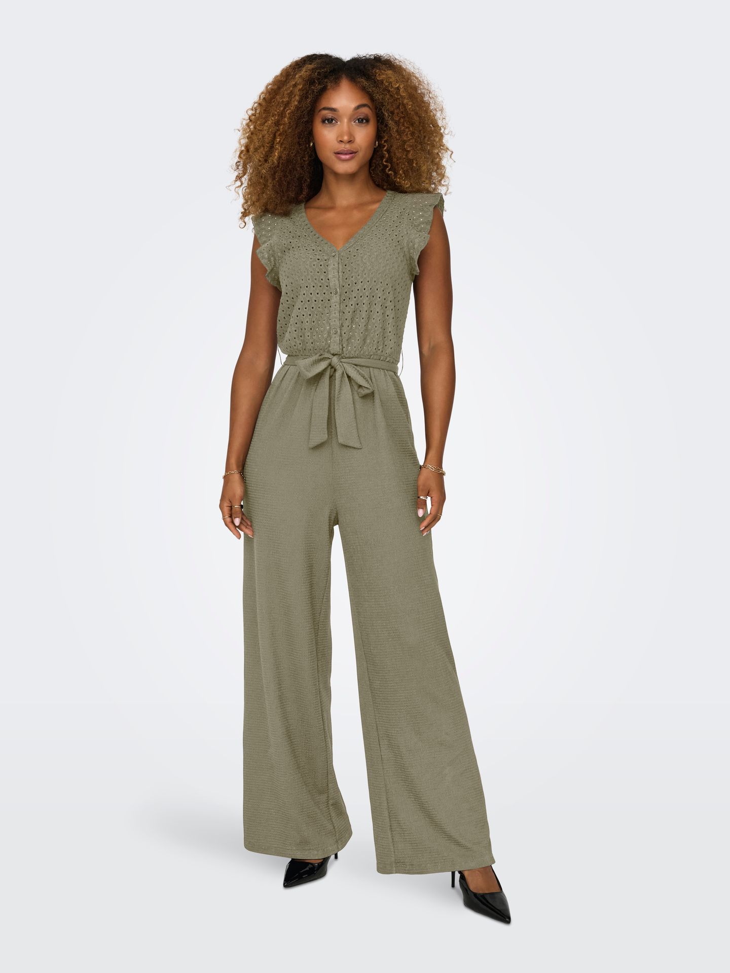 Only ONLELISA S/L V-NECK JUMPSUIT JRS Mermaid/Cloud dancer 2900163914023