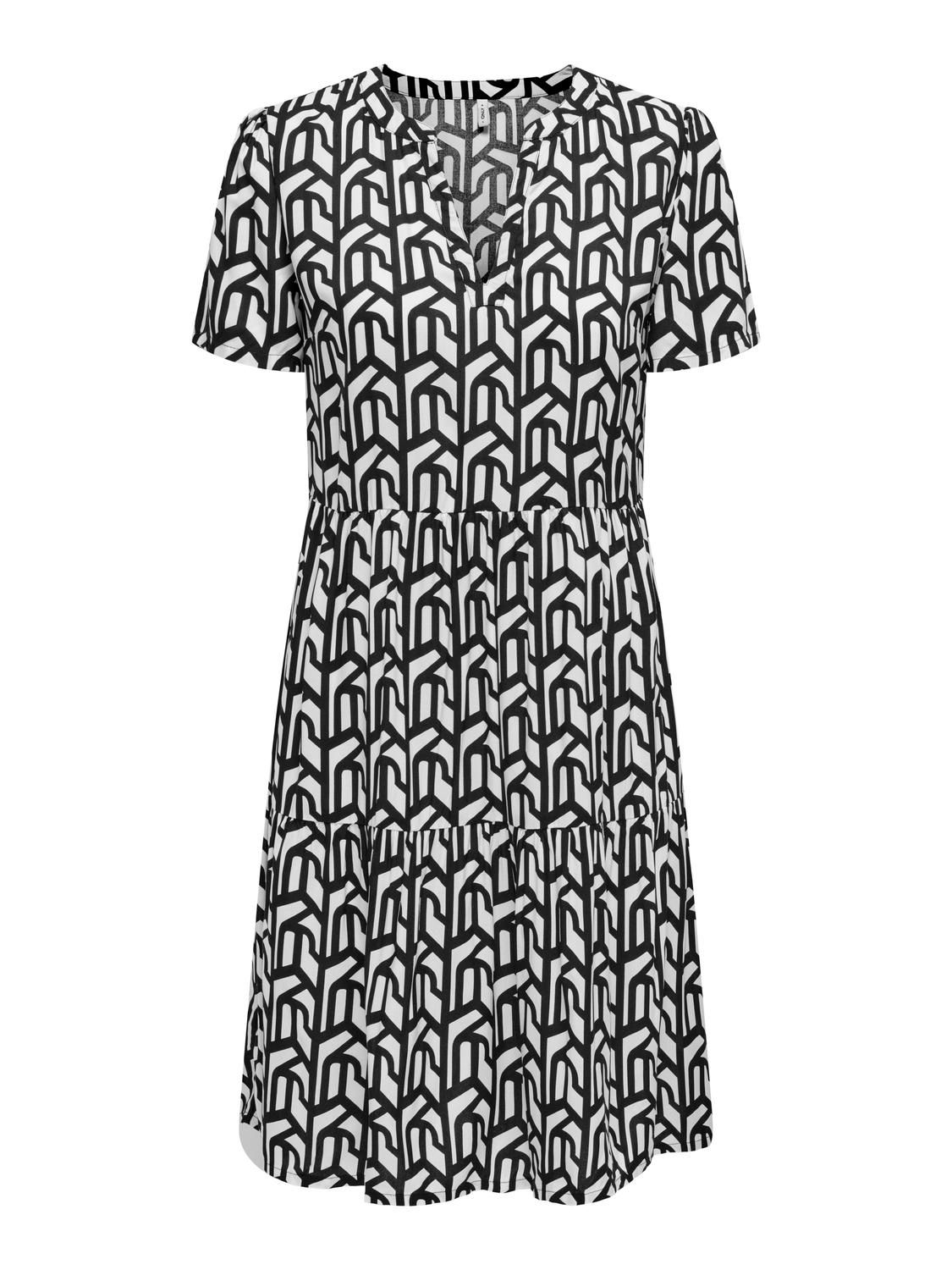 Only ONLZALLY LIFE S/S THEA DRESS NOOS P Black/Tammi graphic 2900148032032