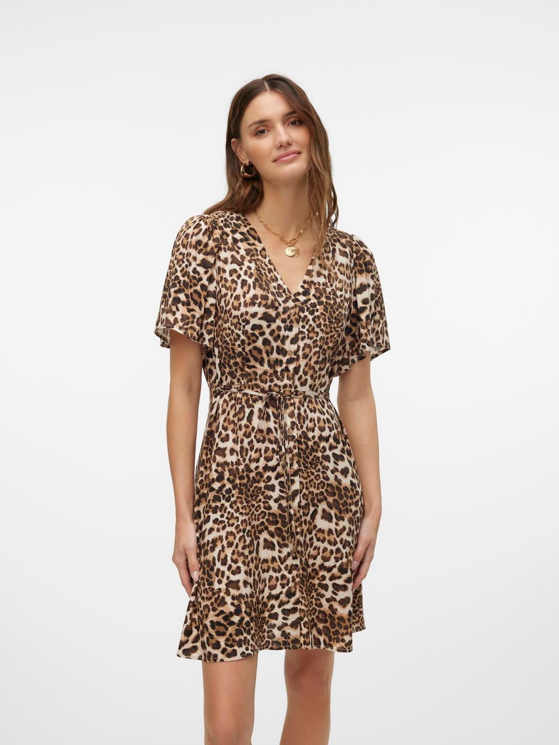 Vero Moda VMALBA SS SHORT DRESS WVN GA NOOS Sandshell/Betty 2900148053044