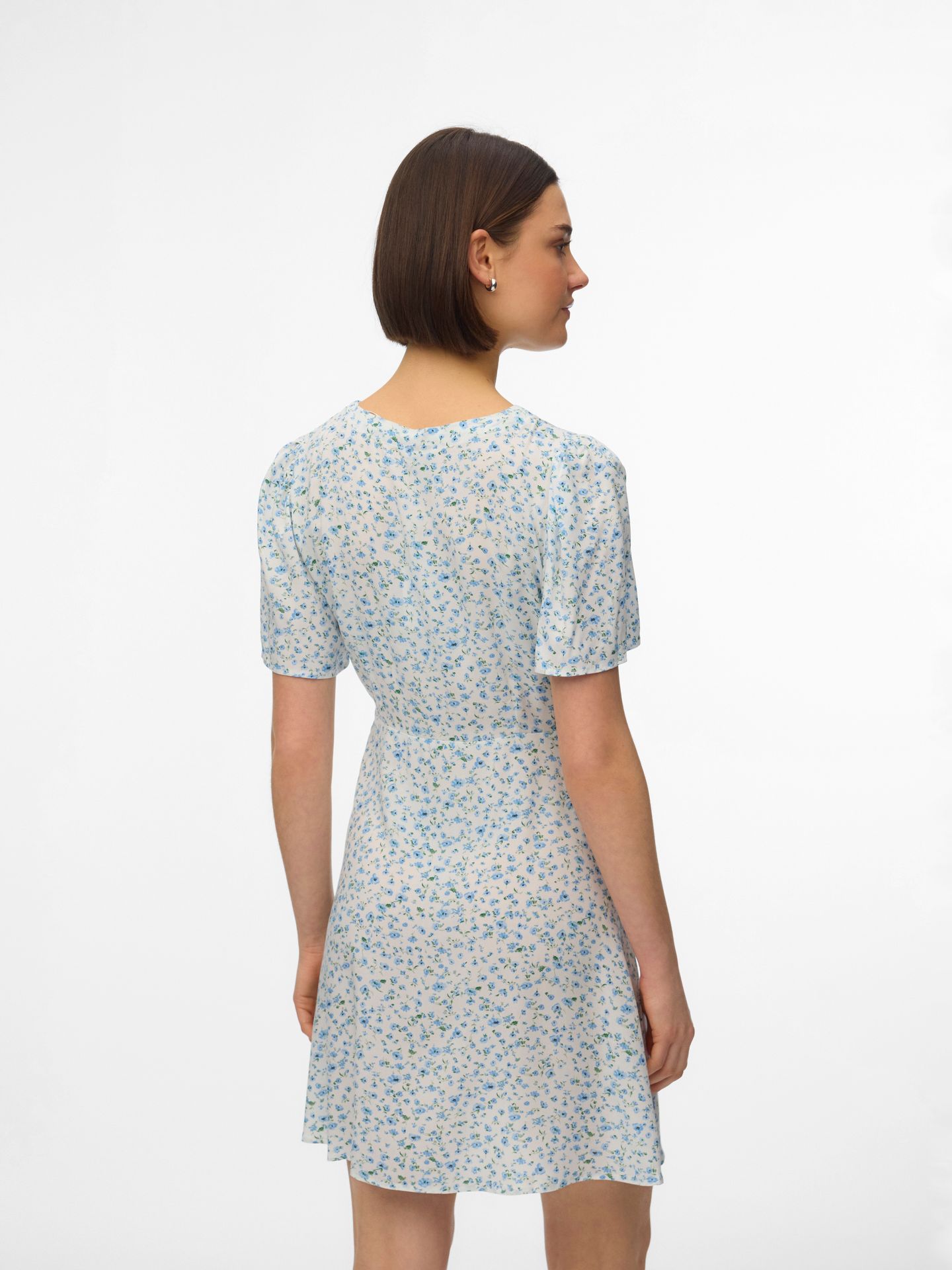 Vero Moda VMALBA SS SHORT DRESS WVN GA NOOS Snow White/Blue Brooke 2900165933039