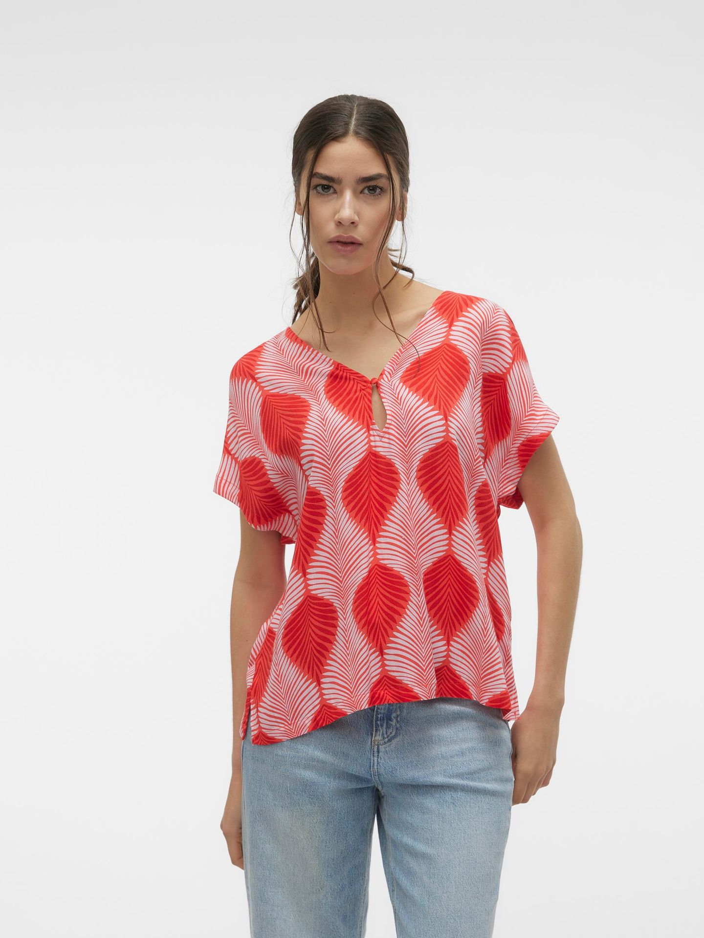 Vero Moda VMTULA OLGA SS WIDE TOP WVN GA Goji Berry/Olga 2900148188029