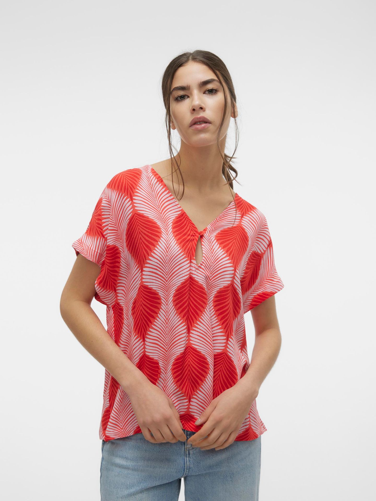 Vero Moda VMTULA OLGA SS WIDE TOP WVN GA Goji Berry/Olga 2900148188029