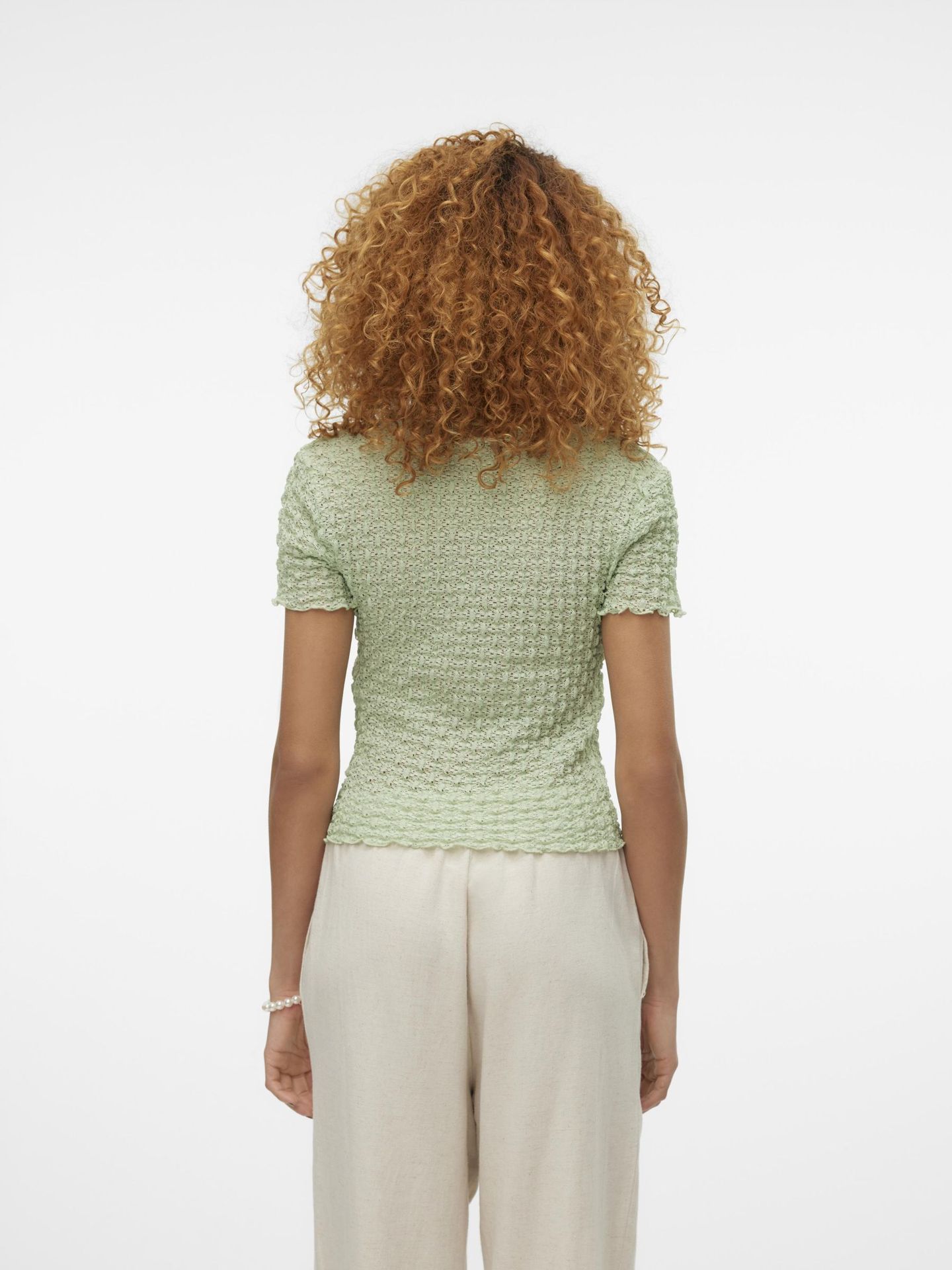 Vero Moda VMSHELBY SS O-NECK SHORT TOP VMA NO Smoke Green 2900148216029