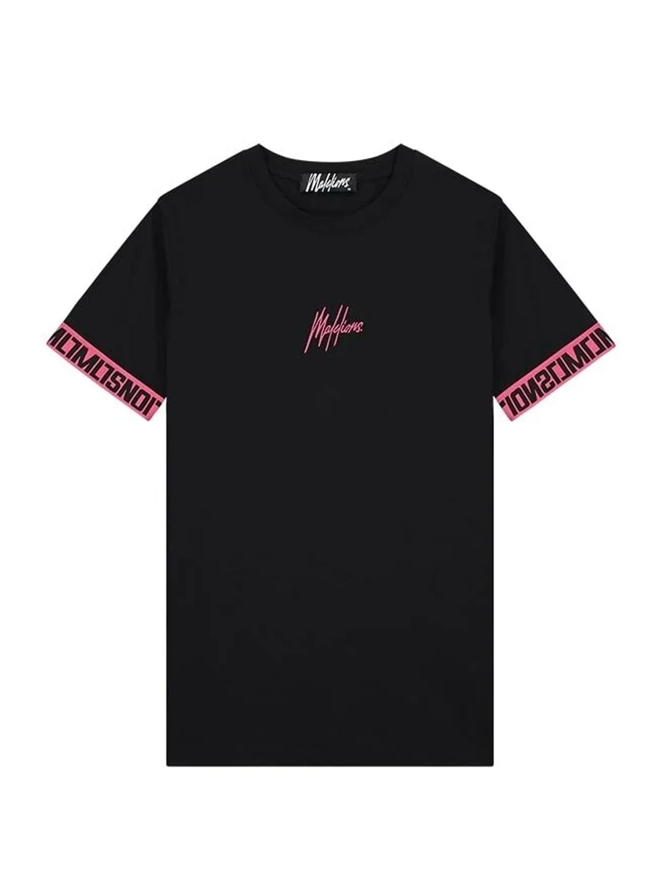 Malelions Men Venetian t-shirt Black/Hot pink 00109021-154