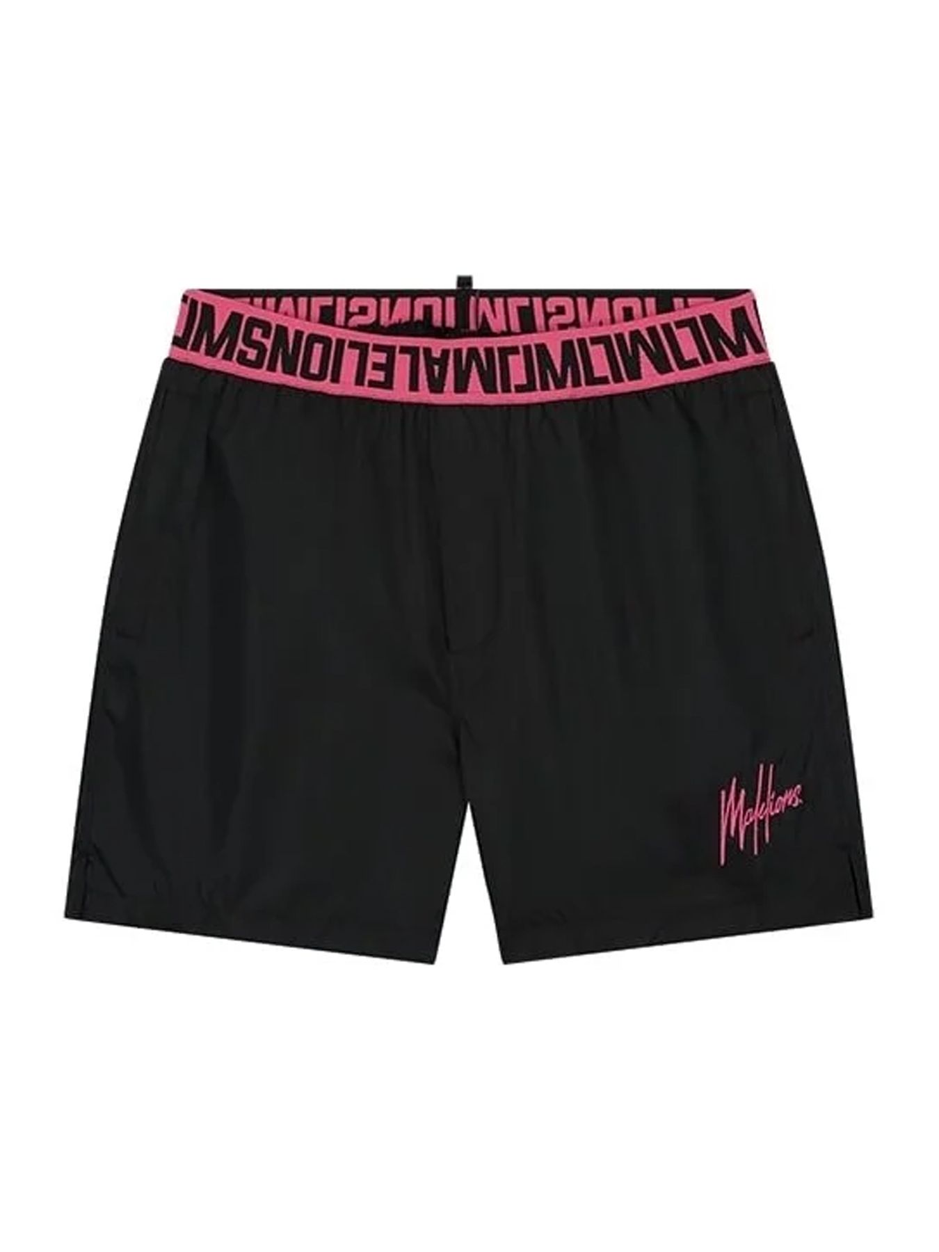 Malelions Men Venetian swim shorts Black/Hot pink 00109022-154