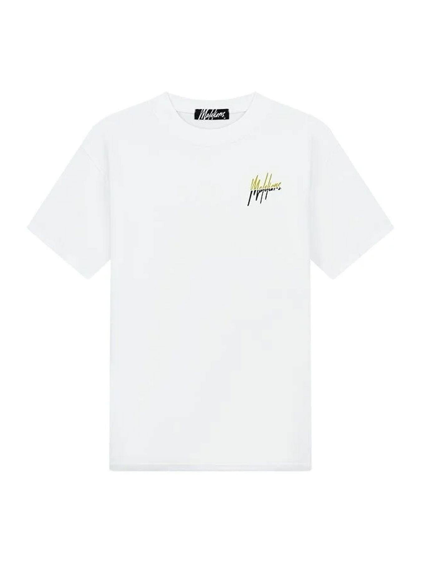 Malelions Men split T-shirt White/Golden Lime 00109023-833