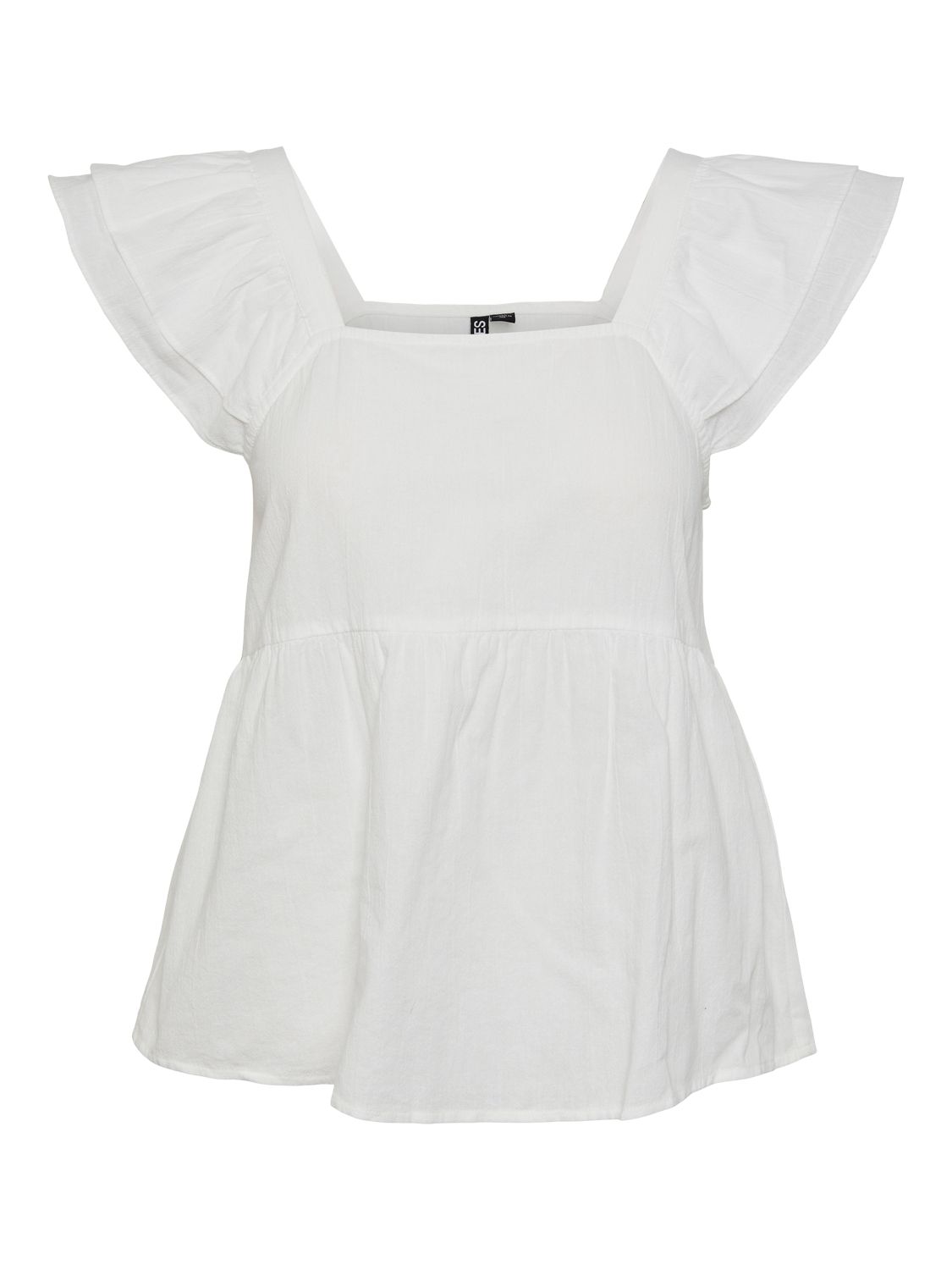 Pieces PCMILLA SL FLOUNCE TOP Bright White 00109045-EKA26011400000461