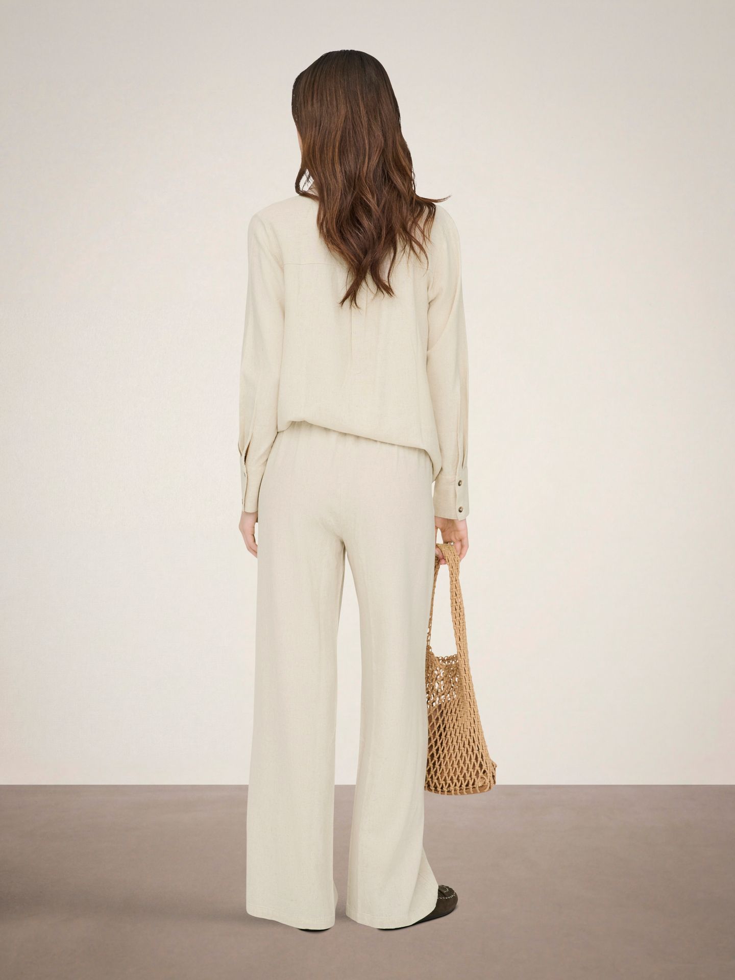 JDY JDYSAY HW LINEN WIDE PANT WVN NOOS Oatmeal/MELANGE 2900148605038