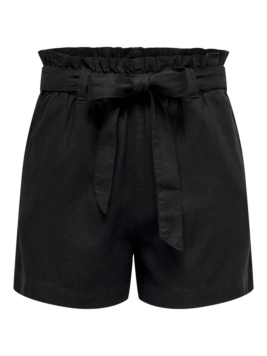 Only JDYSAY MW LINEN SHORTS WVN NOOS Black 00109083-EKA26011400000004