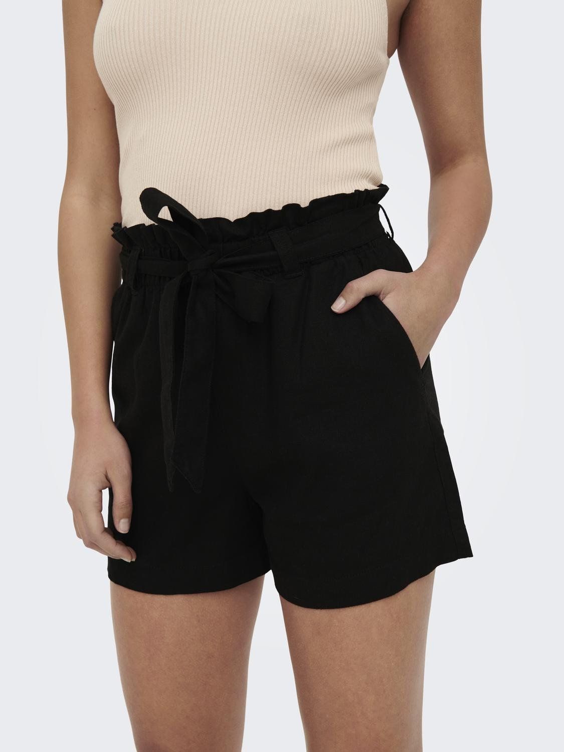 Only JDYSAY MW LINEN SHORTS WVN NOOS Black 2900154292062