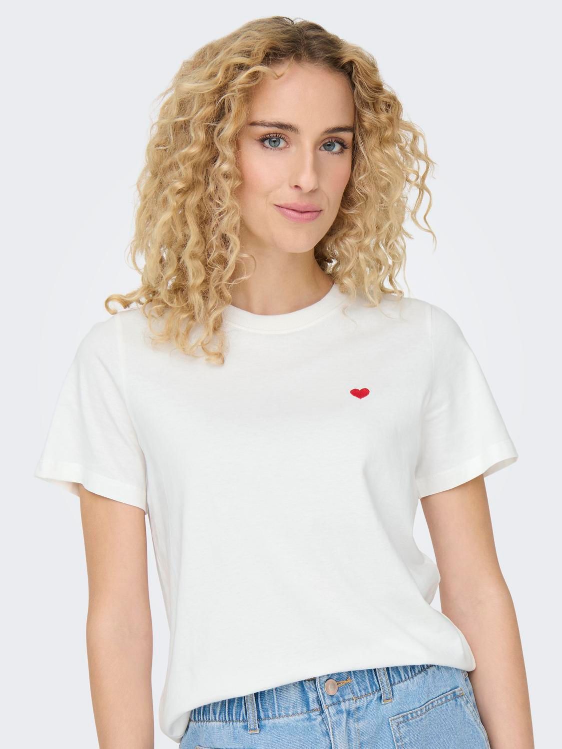 Only JDYPISA S/S PRINT TOP JRS NOOS Cloud Dancer/BITTERSWEET HEART 2900148785044