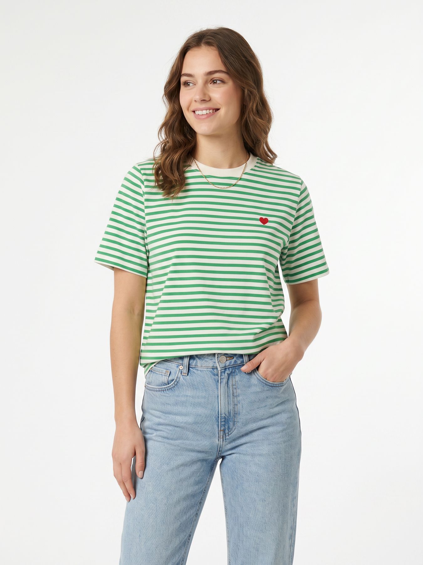 JDY JDYPISA S/S PRINT TOP JRS NOOS Cloud Dancer/NEW STRIPE JELLY BEAN 00109182-EKA26011400003531