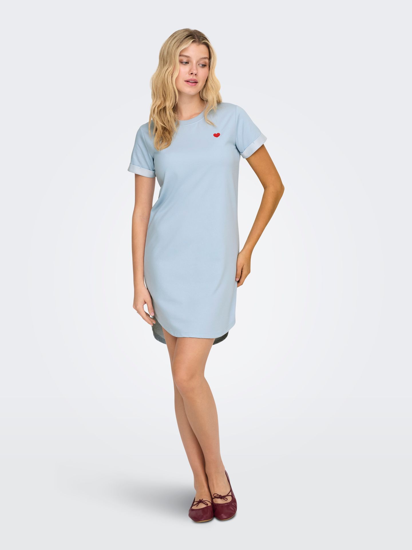 JDY JDYIVY S/S DRESS JRS NOOS Cashmere Blue/Melange 2900164001050