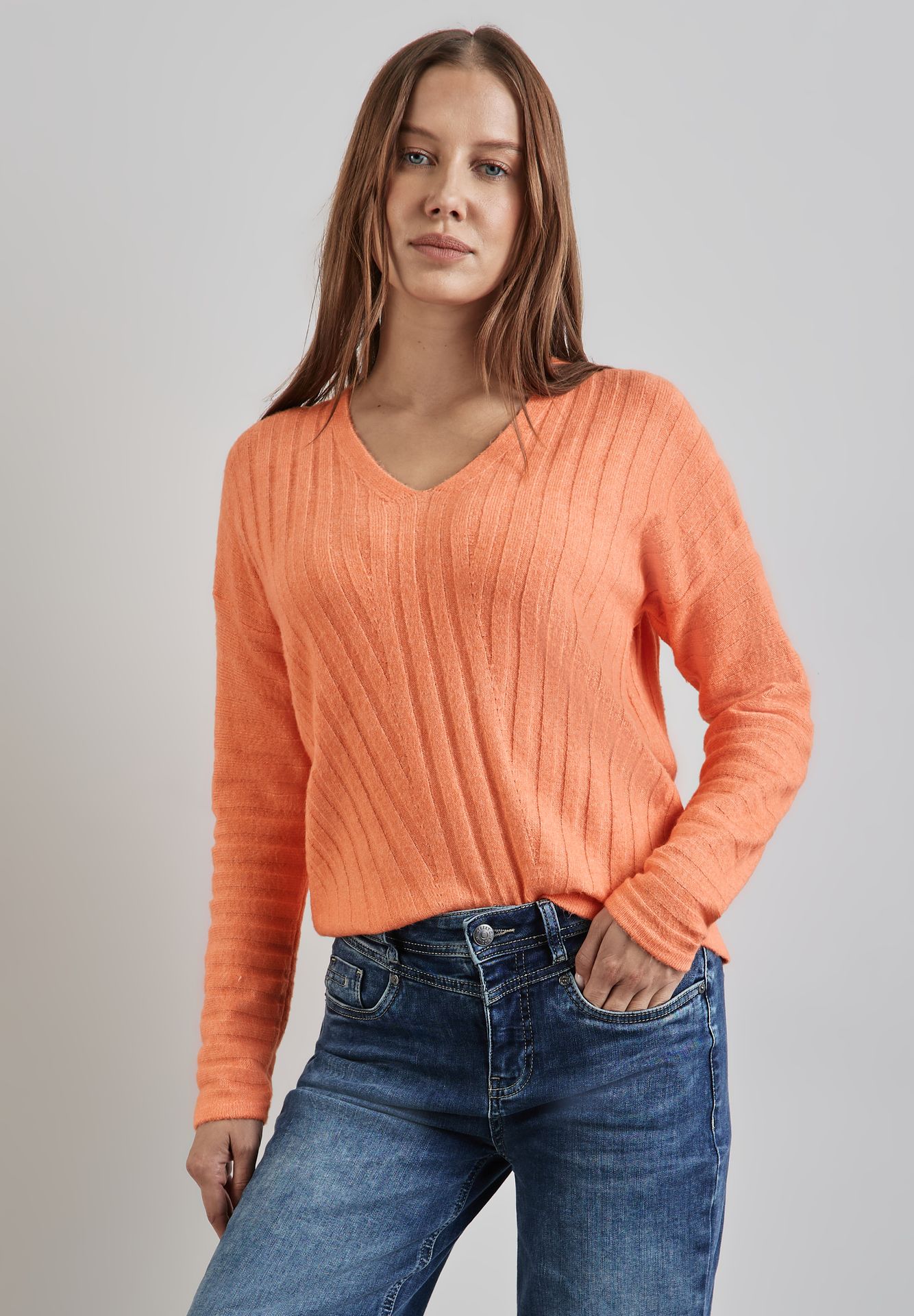 Street-One A302901 v-neck dolman peachwood orange melange 2900148818063