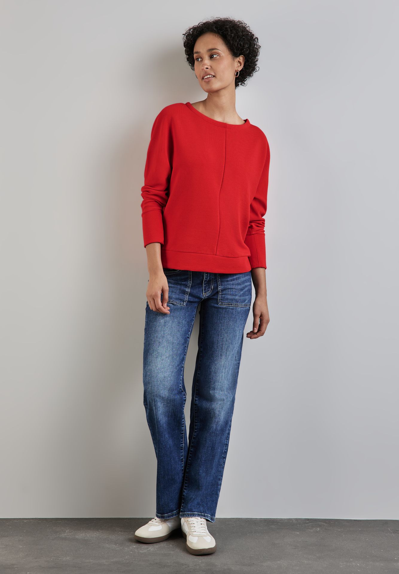 Street-One A322115 ottoman shirt w.hight cuffs mandarin red 2900148856065