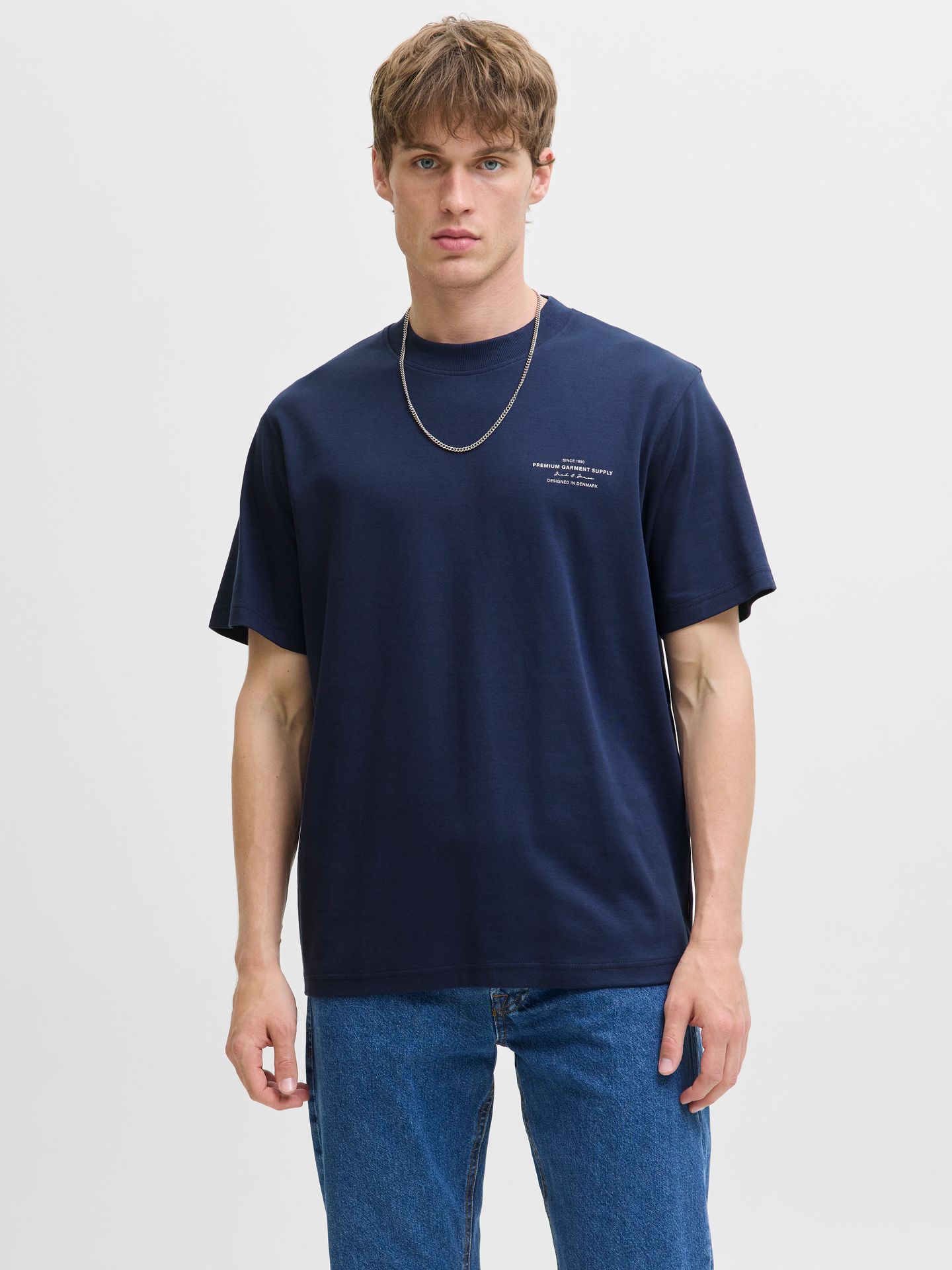 Jack & Jones JPRCCCHAD BRANDING SS CREW NECK TEE Black Iris 00109389-EKA26011400003008